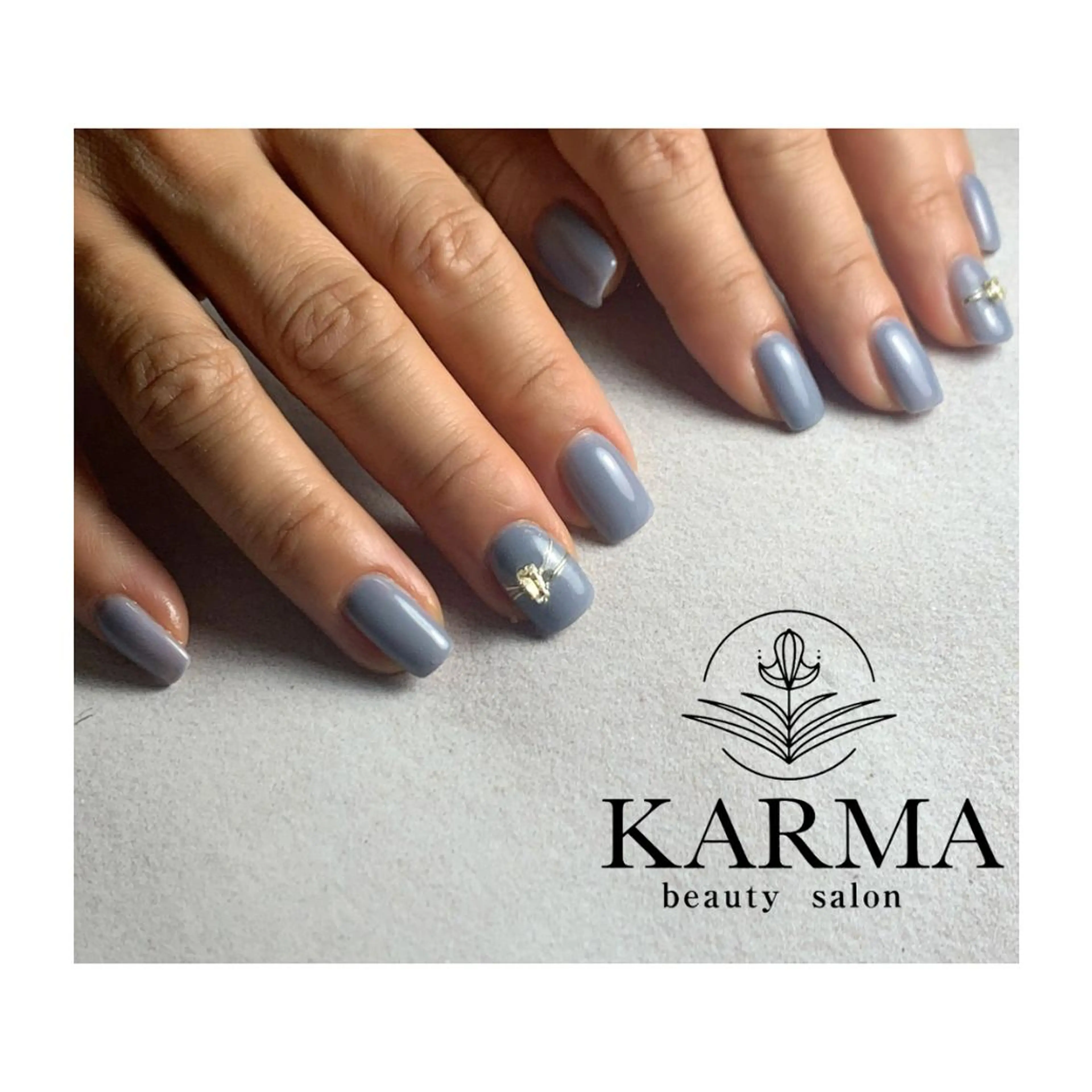 ネイル ブルー ハンドネイル KARMA salonのネイルデザイン