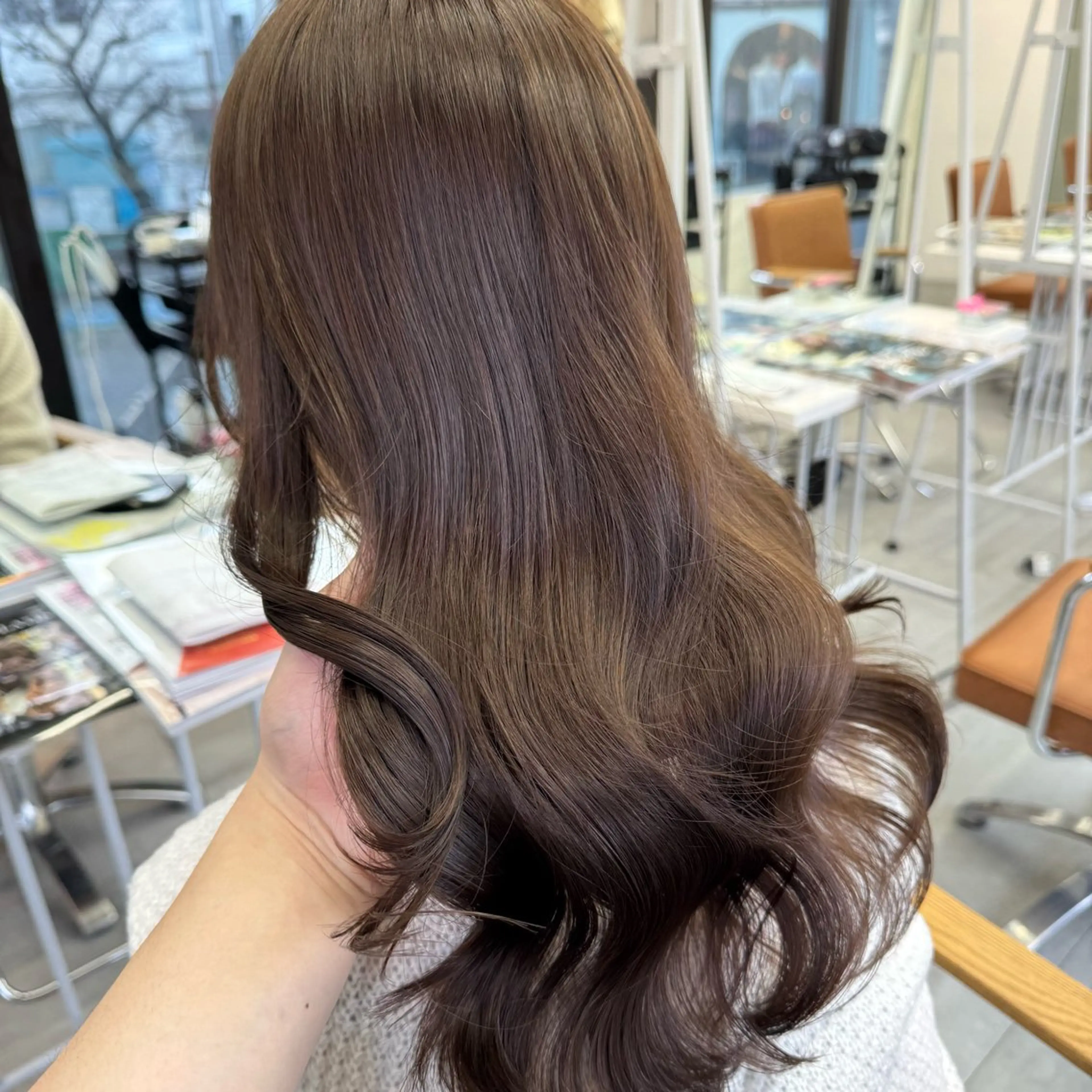 セミロング カラー ヘアアレンジ ブリーチなしカラー /ベージュ/安形翔のヘアスタイル