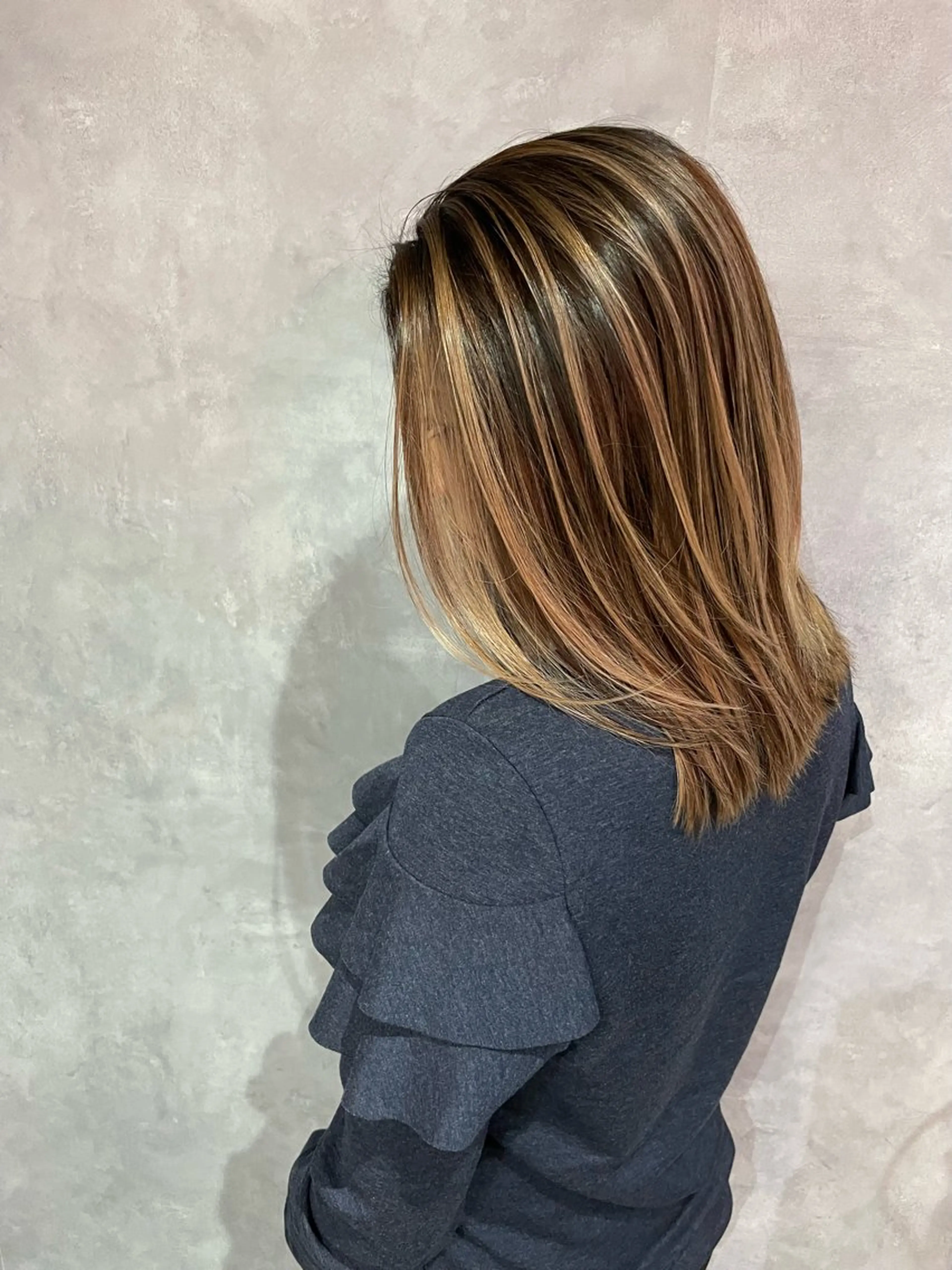 セミロング セミロングパーマ ミストバング ハイライト 髪質改善 ヨシンモリ HAIR SMILE COEURのその他イメージ