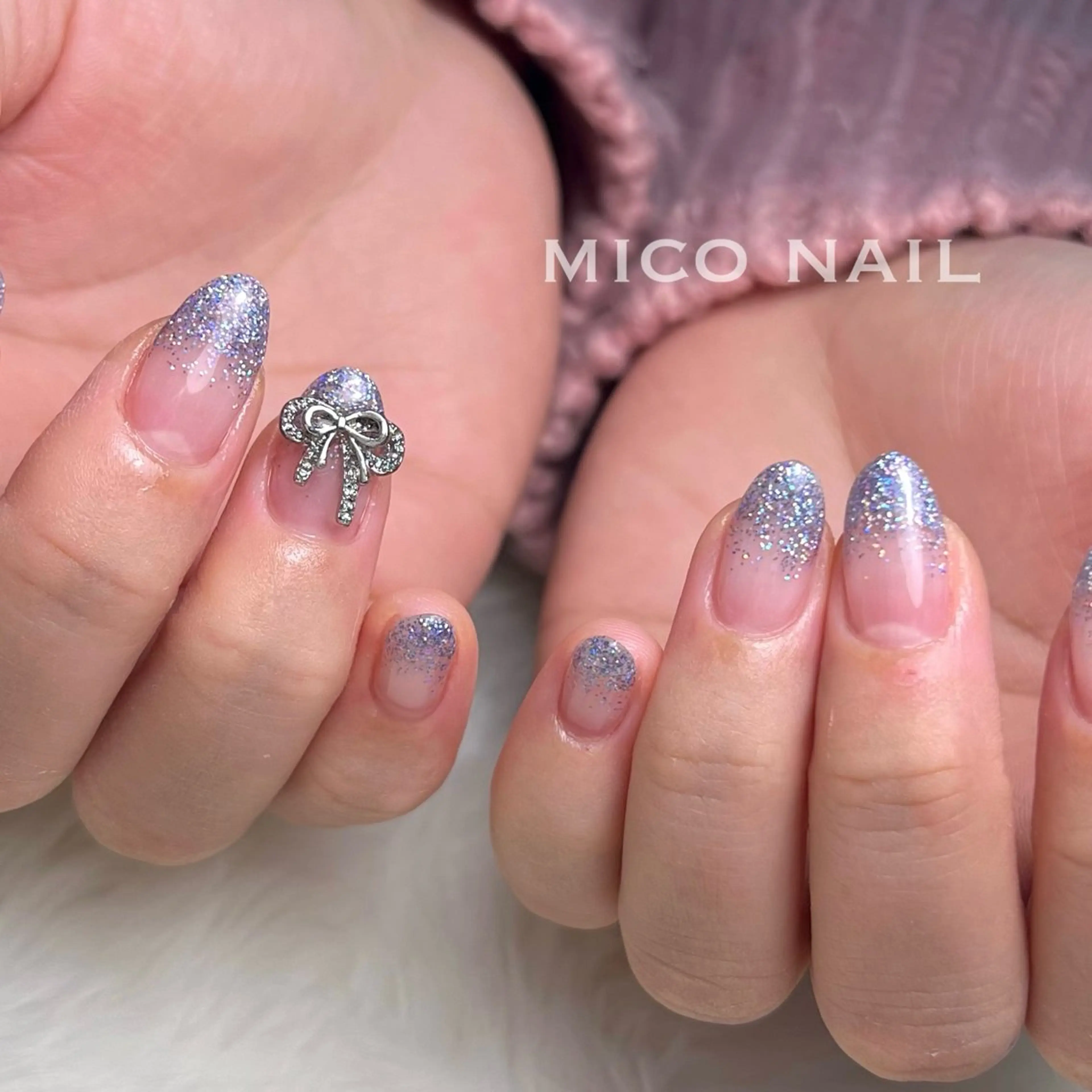 ネイル リボン ハンドネイル mico nailのネイルデザイン