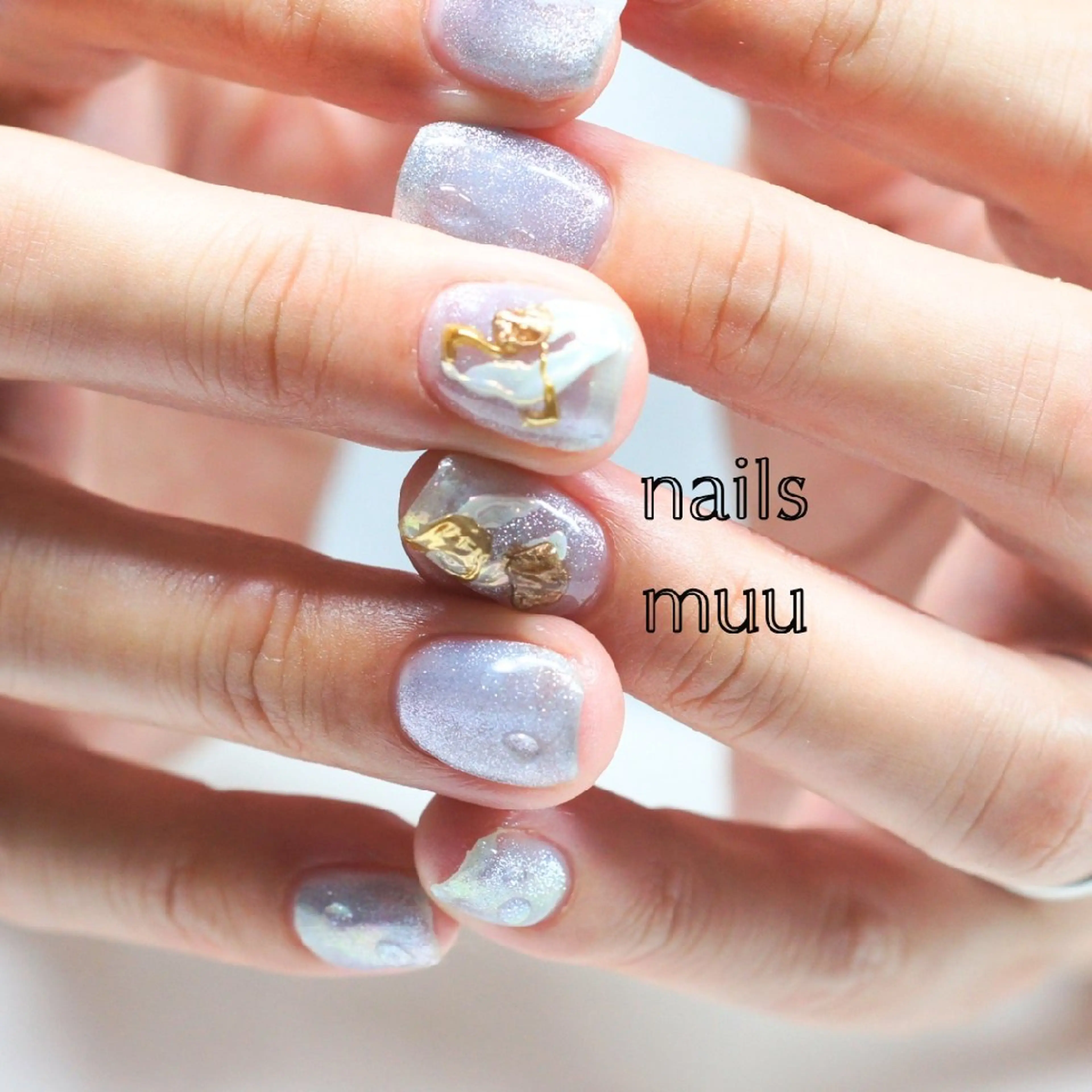 ネイル マグネットネイル ニュアンスネイル スクエアネイル nails muu まゆのネイルデザイン