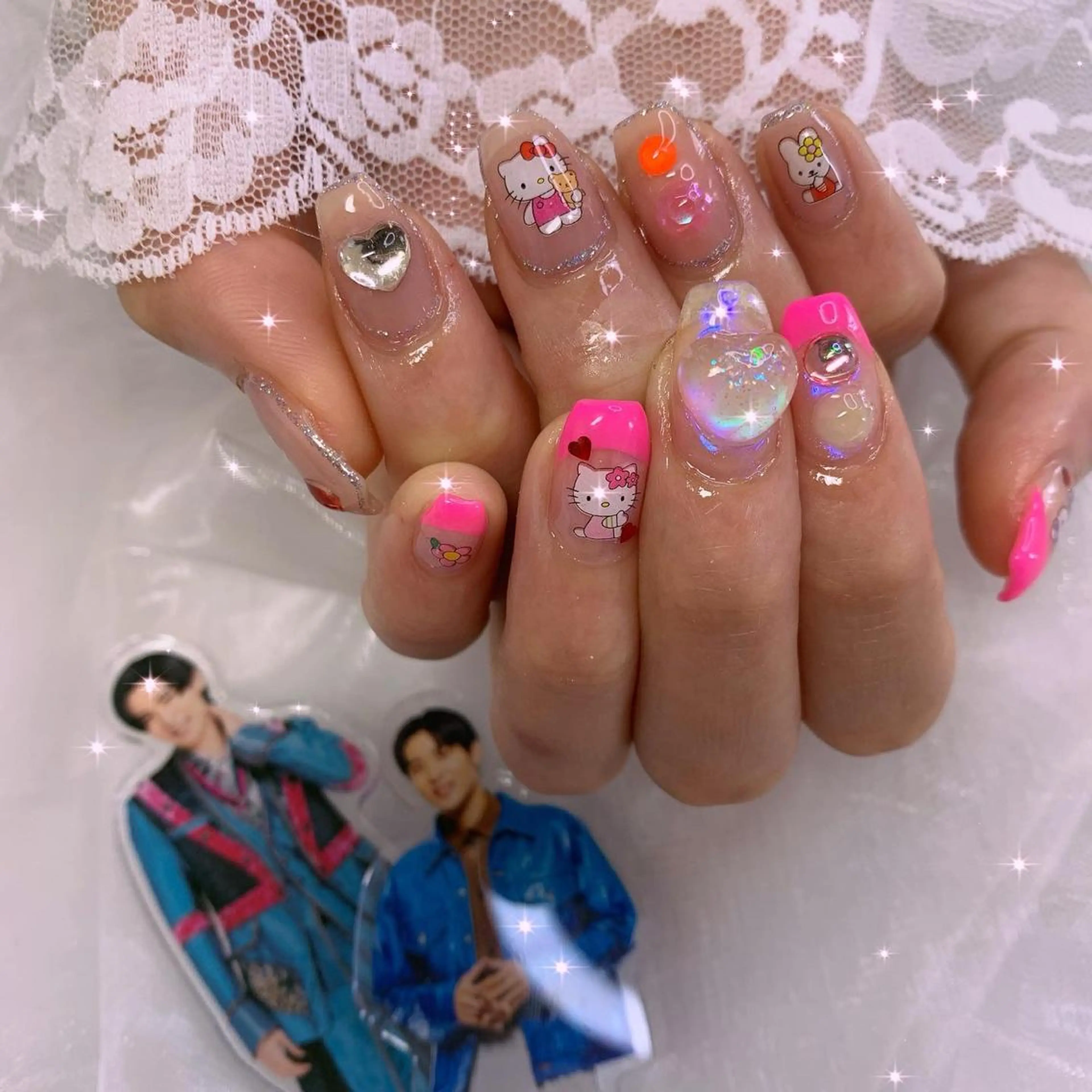 ネイル ハート ハンドネイル La neige* yuki 🥯🍑のネイルデザイン