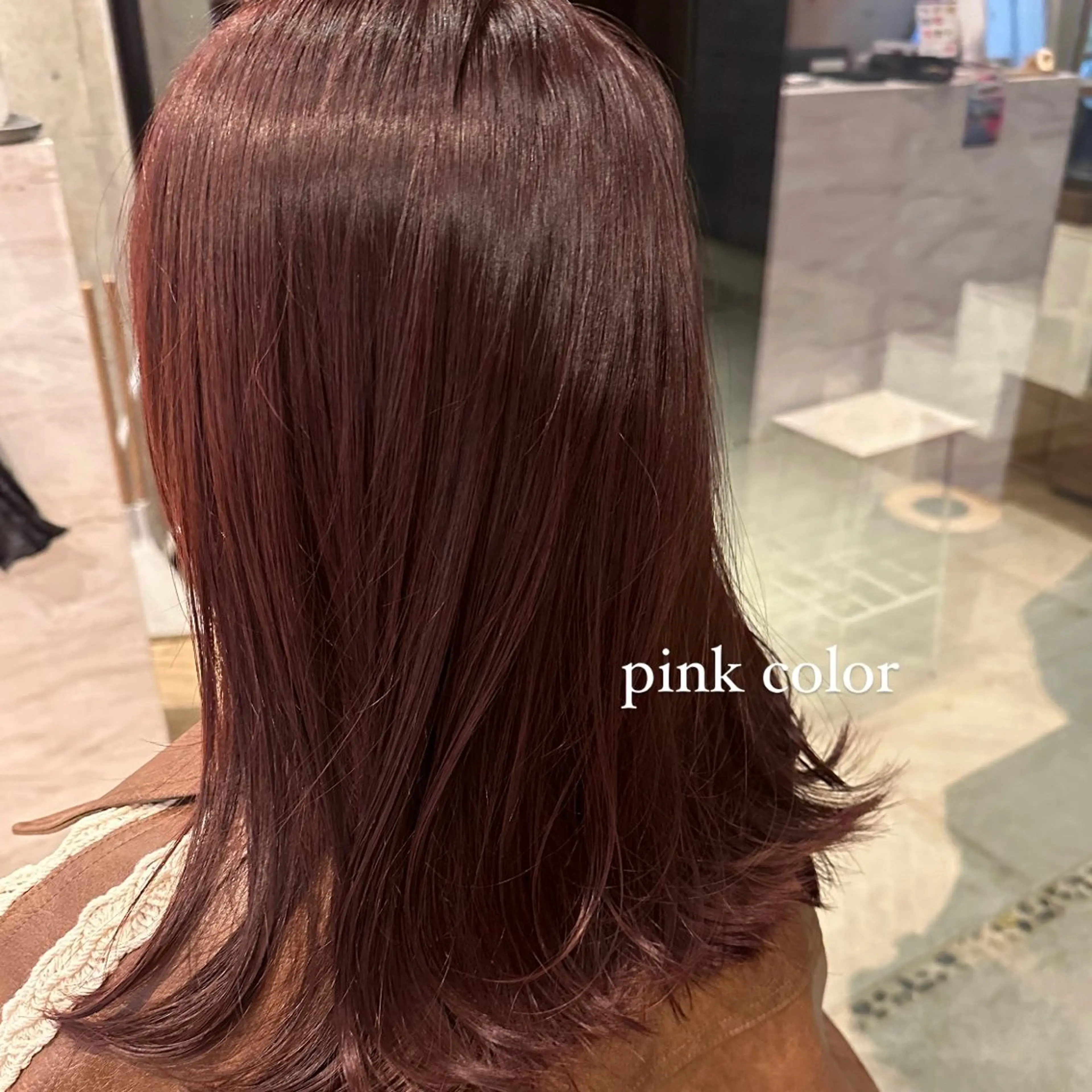 ミディアム カラー ピンクカラー ヘアカラー トリートメント パーマ/ボブパーマ 艶カラー/坂本小夏のヘアスタイル