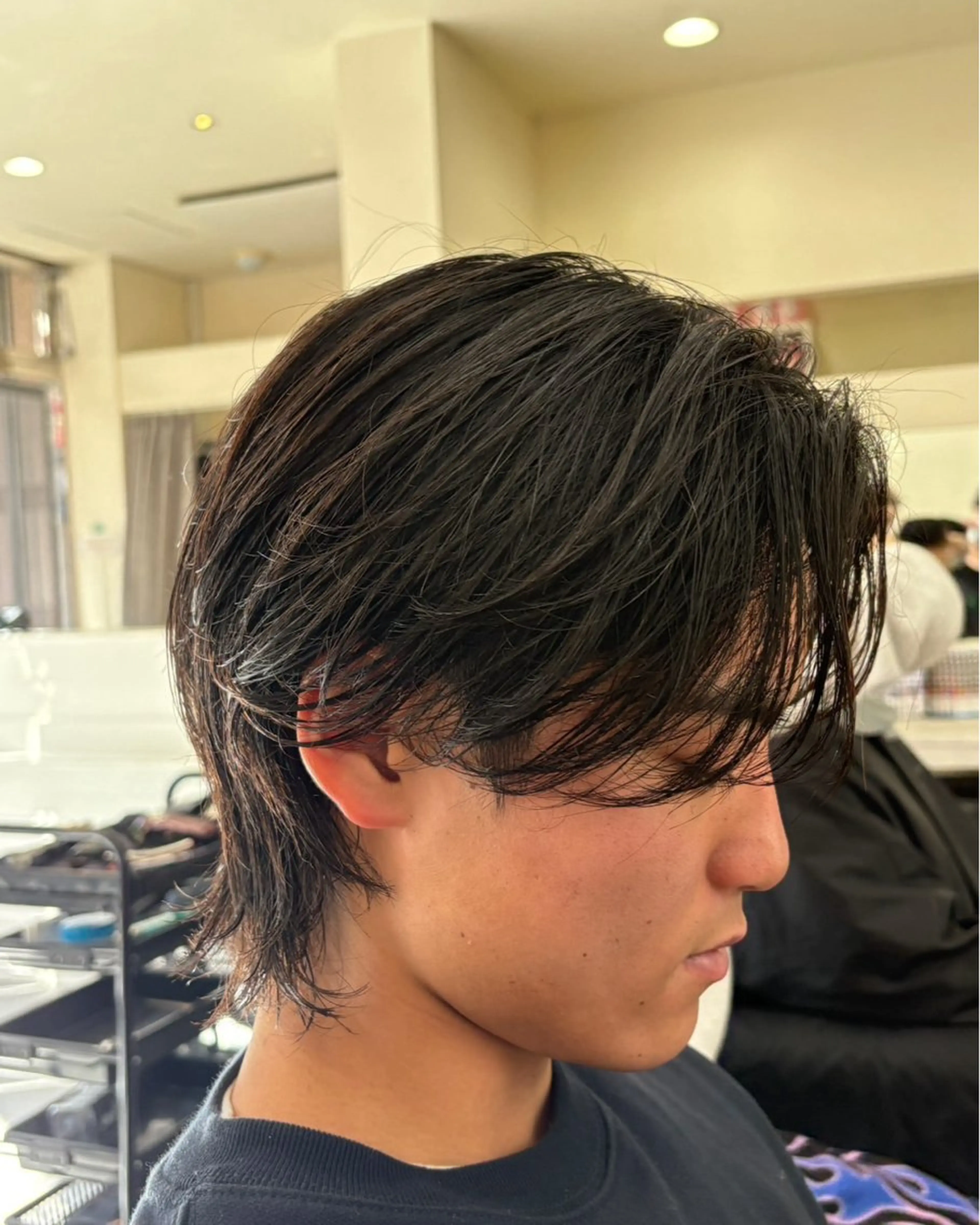 ミディアム カラー パーマ メンズ 井上 光/メンズ /京都駅/パーマのヘアスタイル