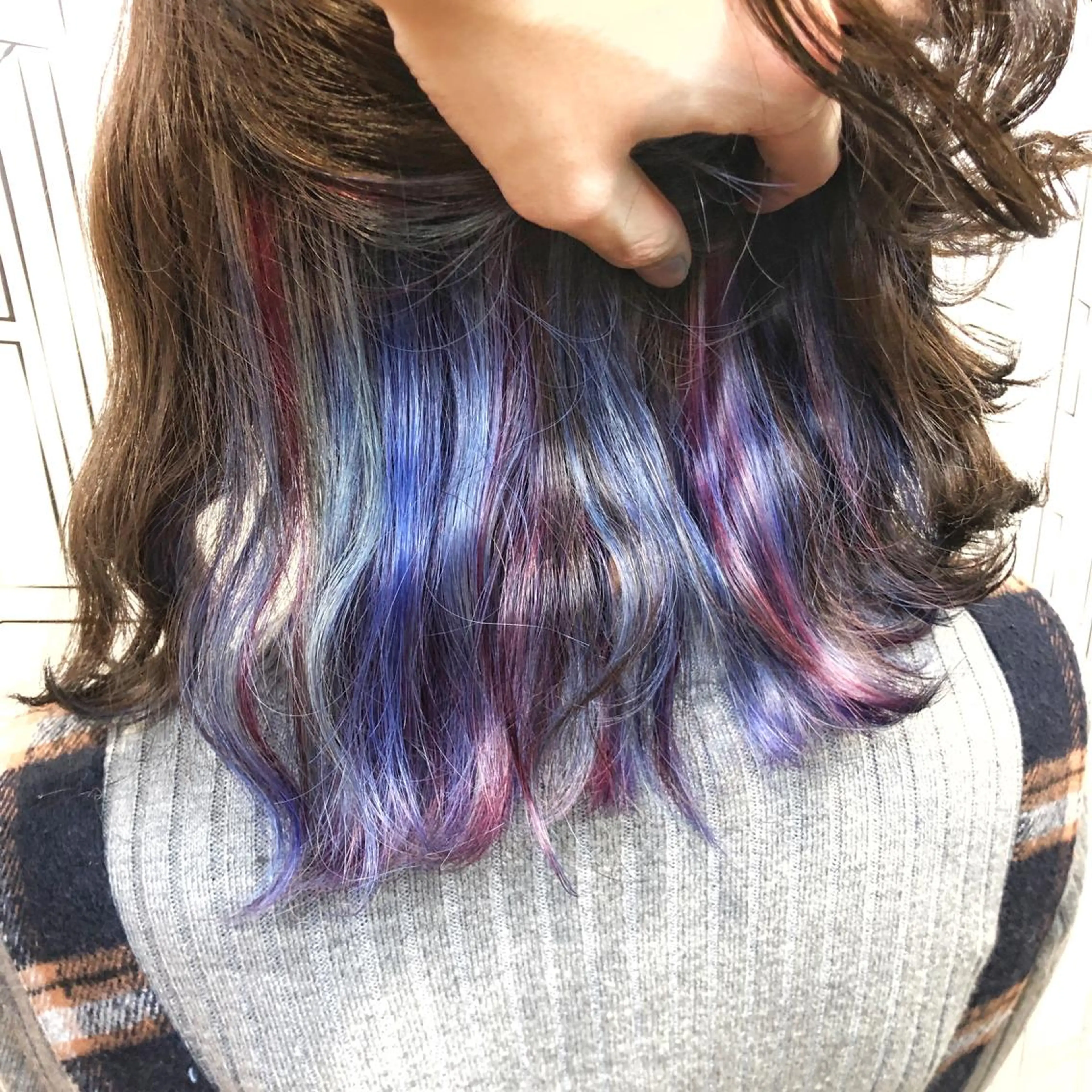 ミディアム カラー ブルーカラー ユニコーンカラー レイヤー⭐️カラー ⭐️平川雅史のヘアスタイル