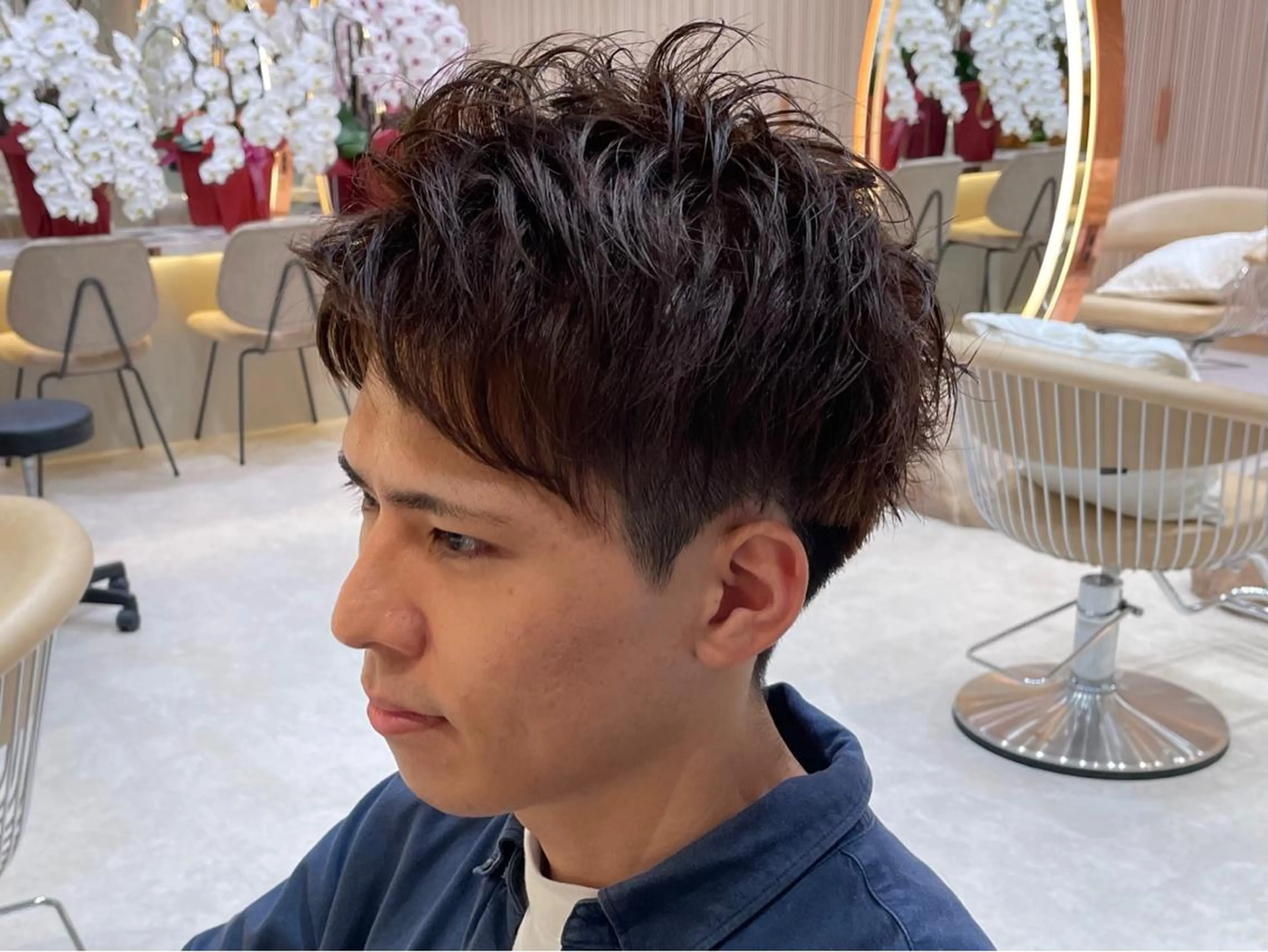 メンズ アップバング カット 大人メンズパーマ メンズ特化　萱原大幹のヘアスタイル