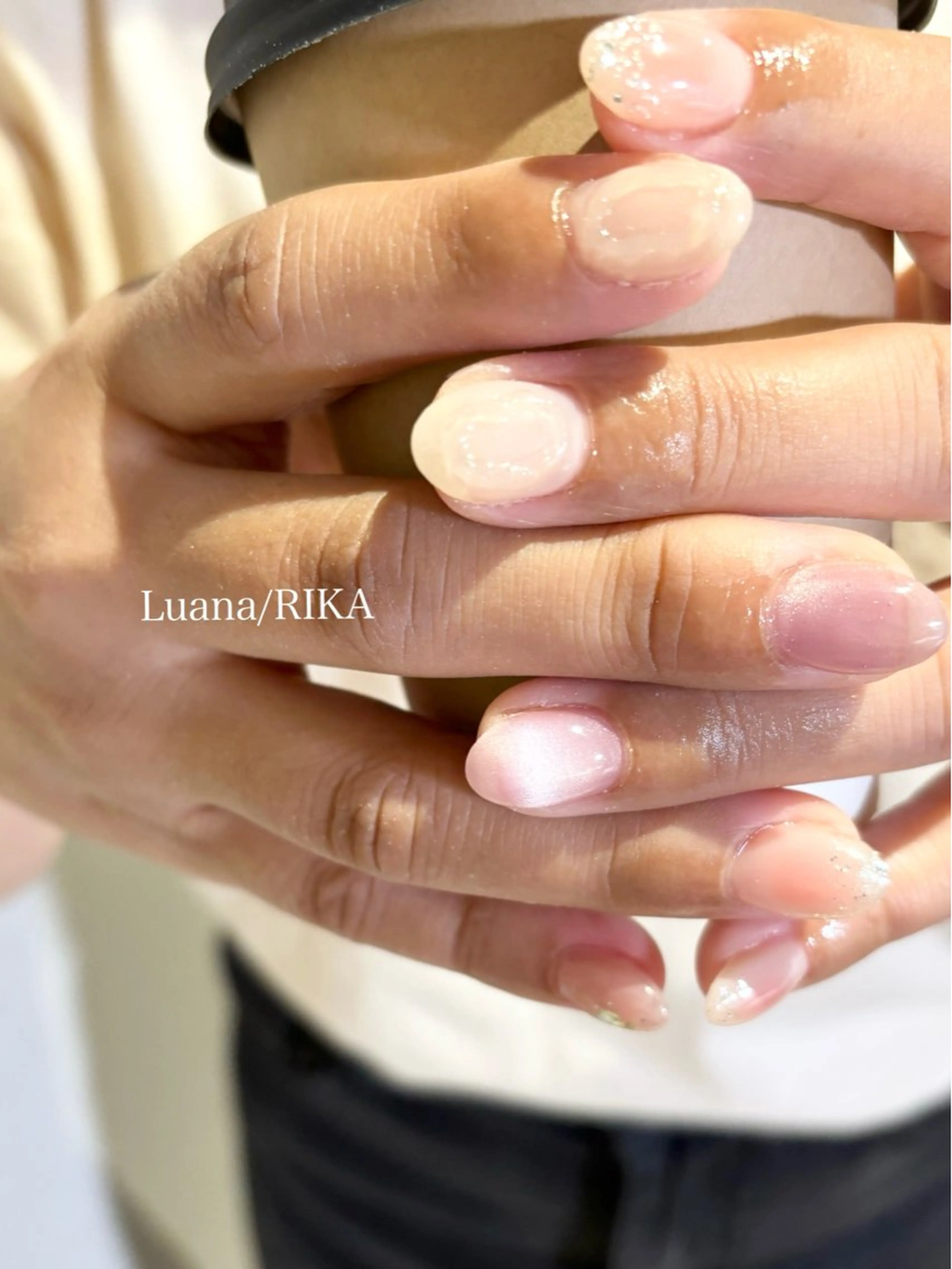ネイル 持ち込み ニュアンスネイル ぷっくりネイル ハンドネイル Nail Salon Luana Rikaのネイルデザイン