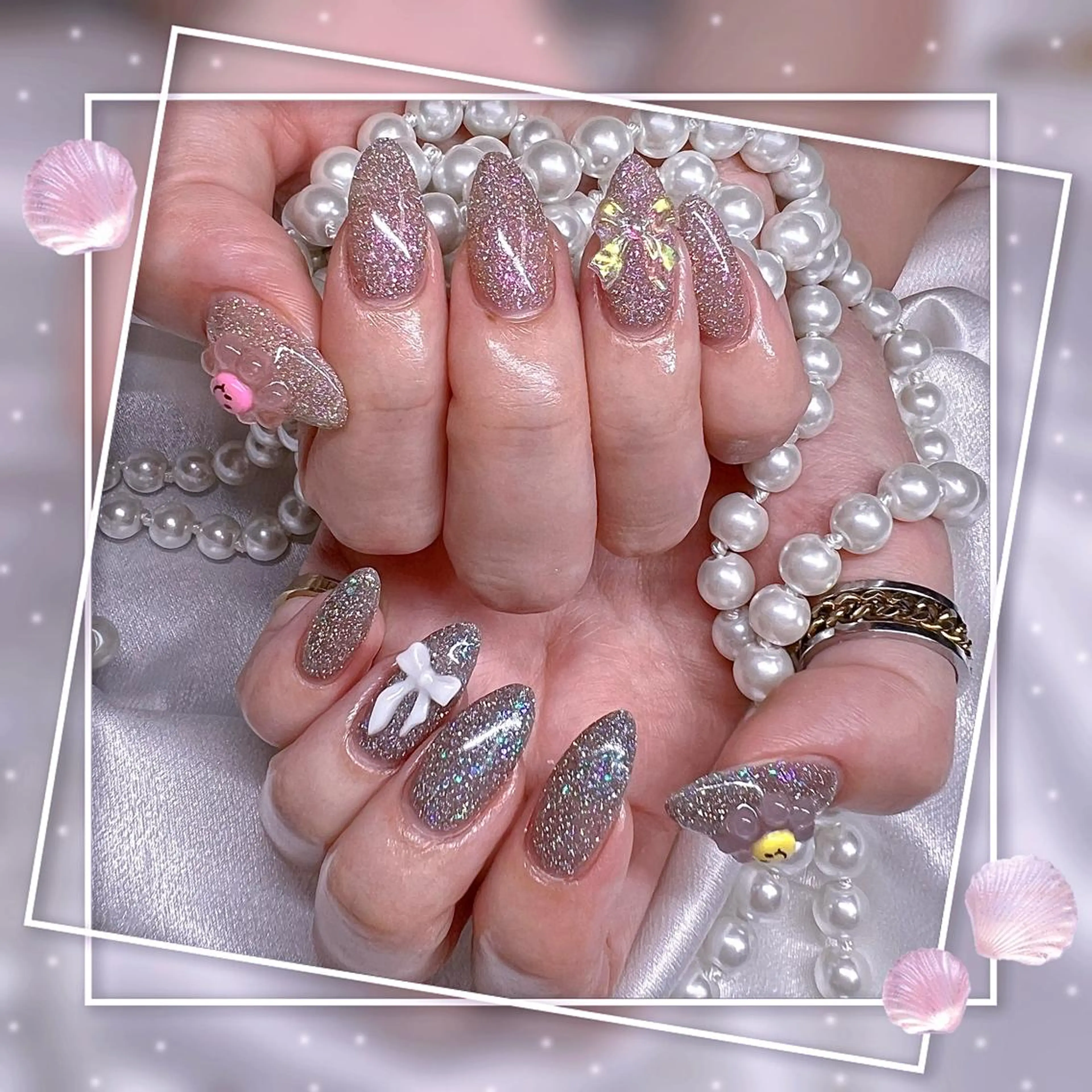 ネイル フラッシュネイル フレンチネイル マグネットネイル マグネットフレンチ ネイルチップ ハンドネイル ハンドケア Chill Nailsalonのネイルデザイン