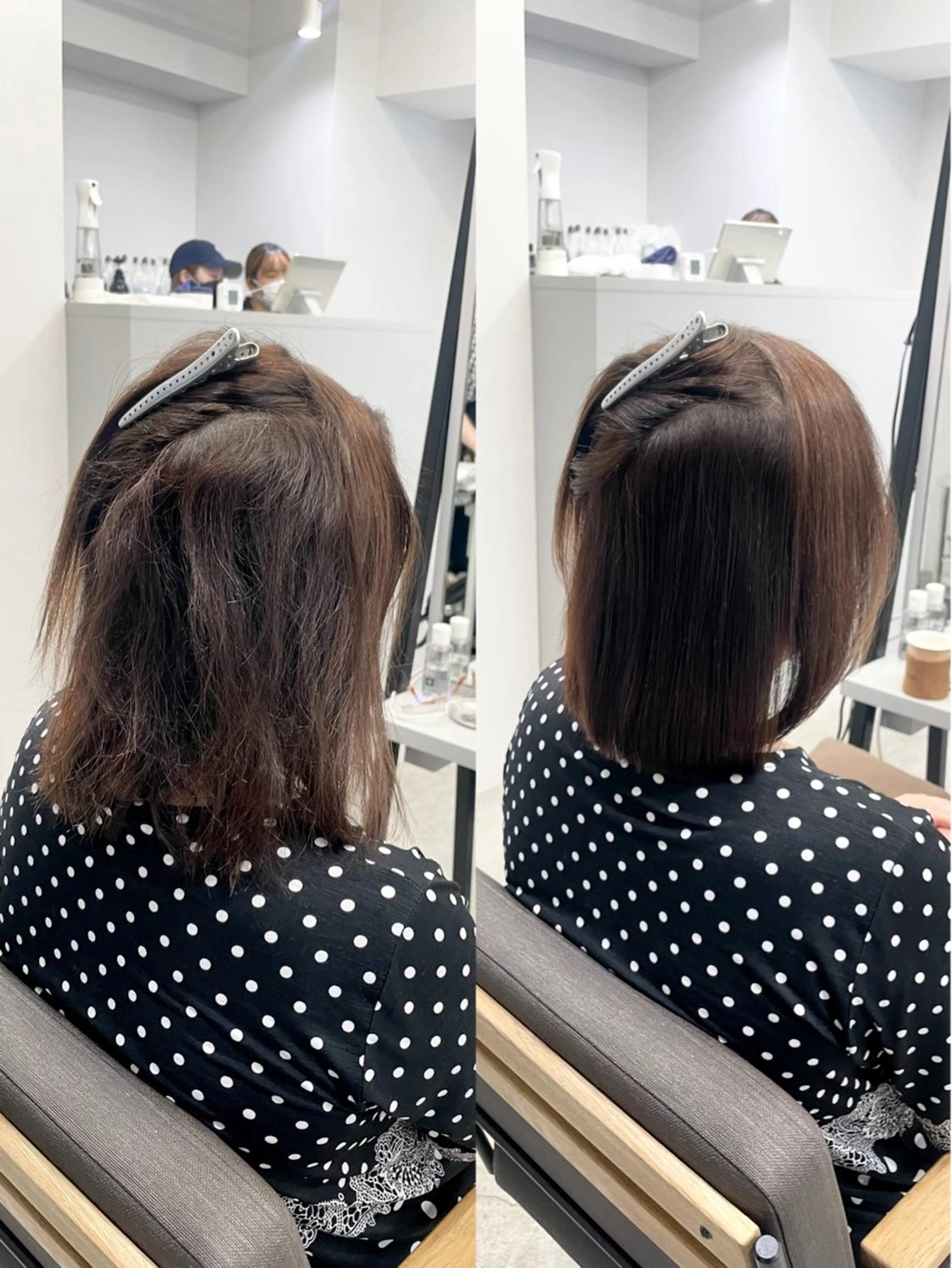 ショート カラー パーマ 髪質改善 縮毛矯正 ストレートパーマ カット ヘアカラー 縮毛矯正 トリートメント 美髪への最善策を貴方 へ✨凄い艶髪✨萩原のヘアスタイル