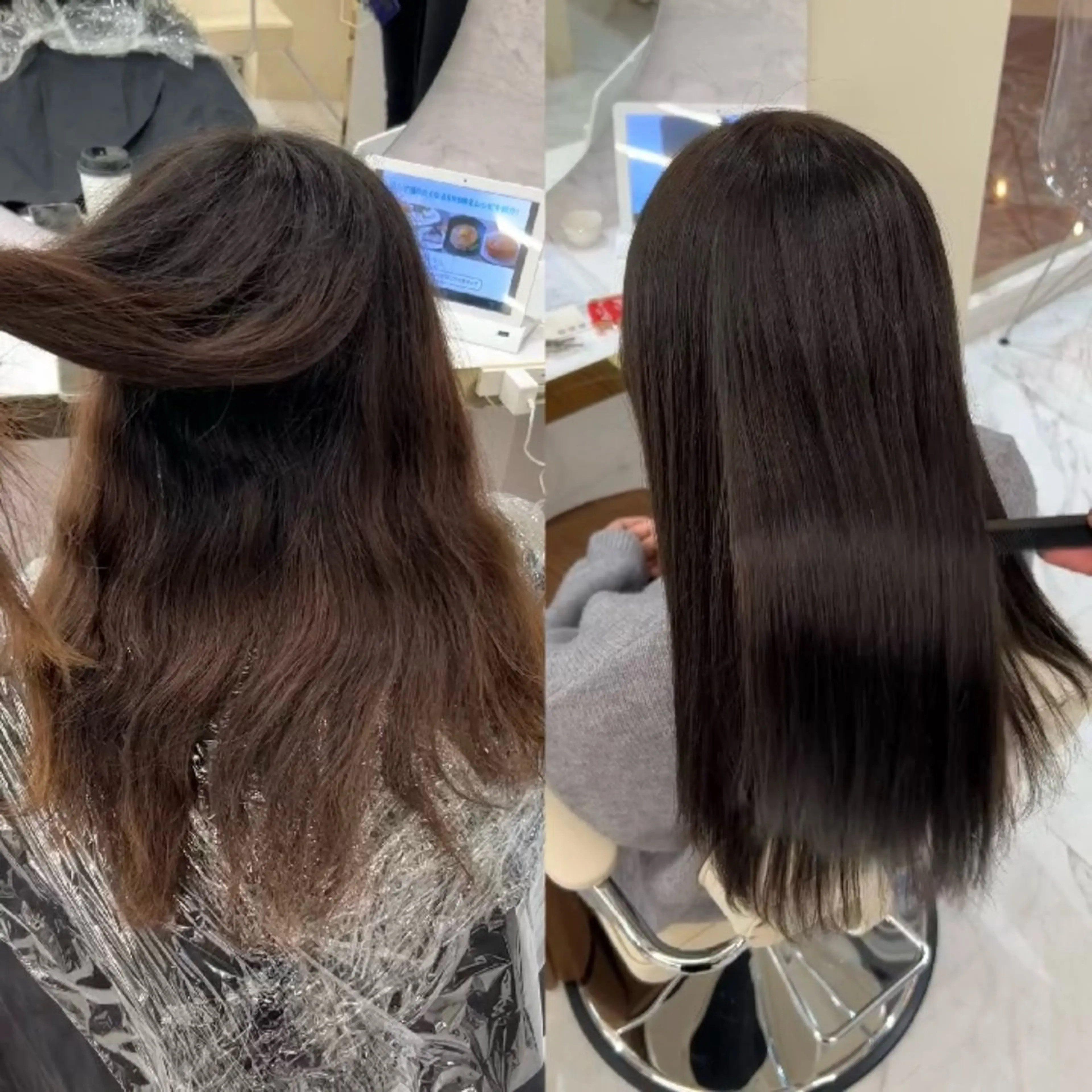 ロング カラー ヘアアレンジ 髪質改善 縮毛矯正 酸性ストレート カット ヘアカラー 縮毛矯正 トリートメント mao透明感カラー 似合わせヘアメイクのヘアスタイル