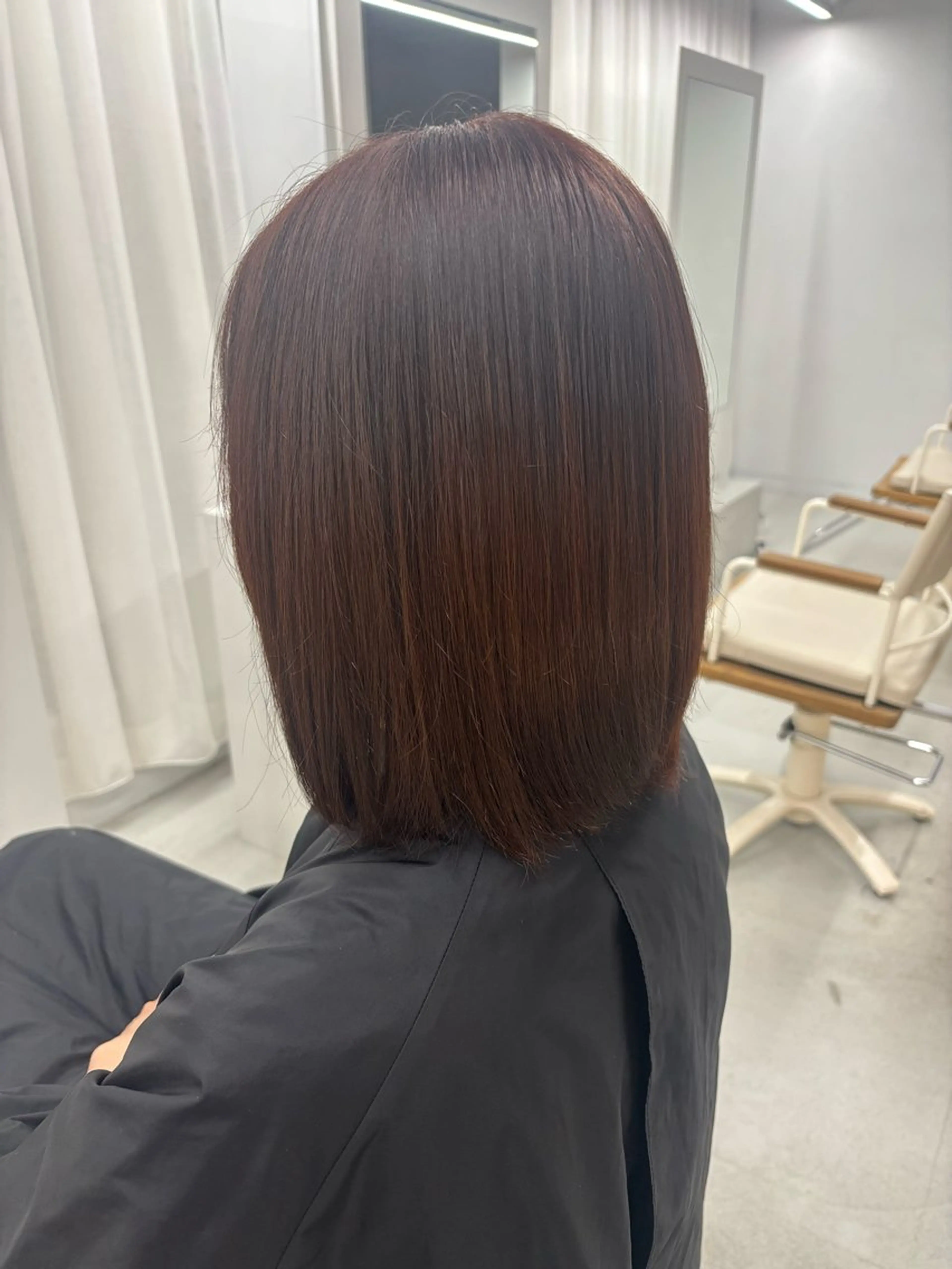 カラー ブラウンカラー オレンジ オレンジブラウン 梅村 真綾のヘアスタイル