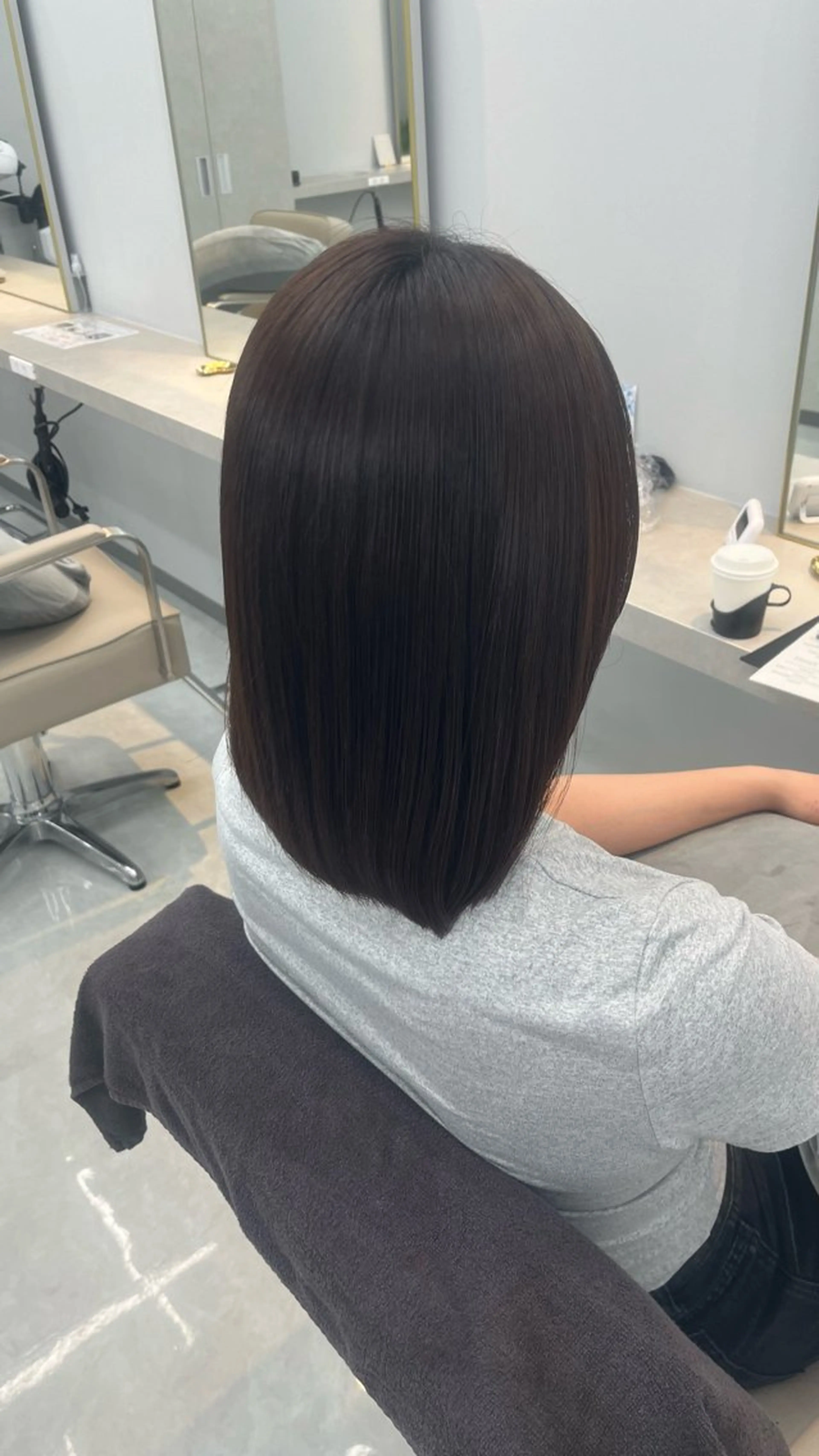 ミディアム 縮毛矯正 💋艶髪縮毛/ カラー💋まいのヘアスタイル
