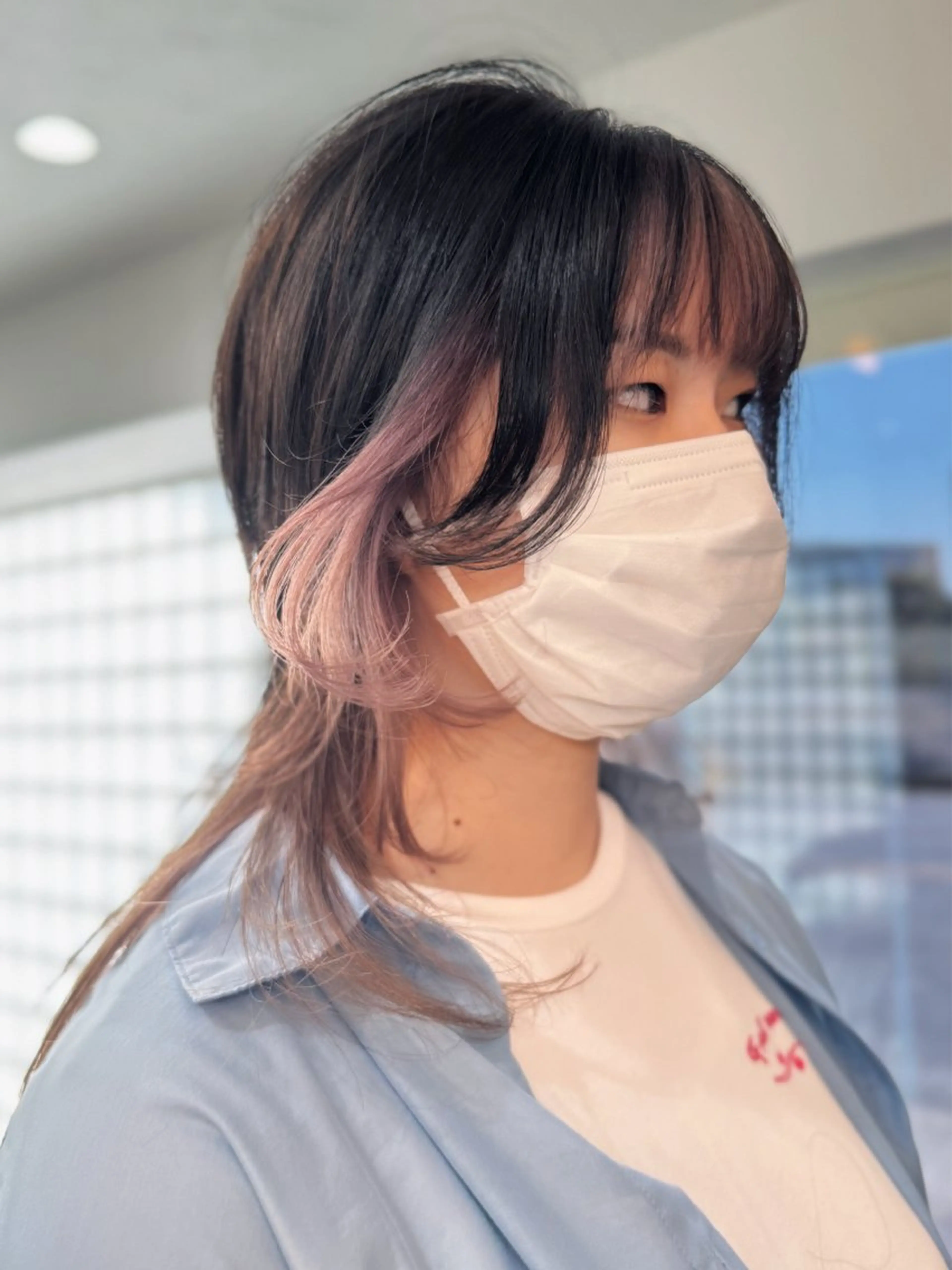ロング カラー ミストバング  フェイスフレーミング インナーカラー ヘアカラー トリートメント @miyuki _uenoのヘアスタイル