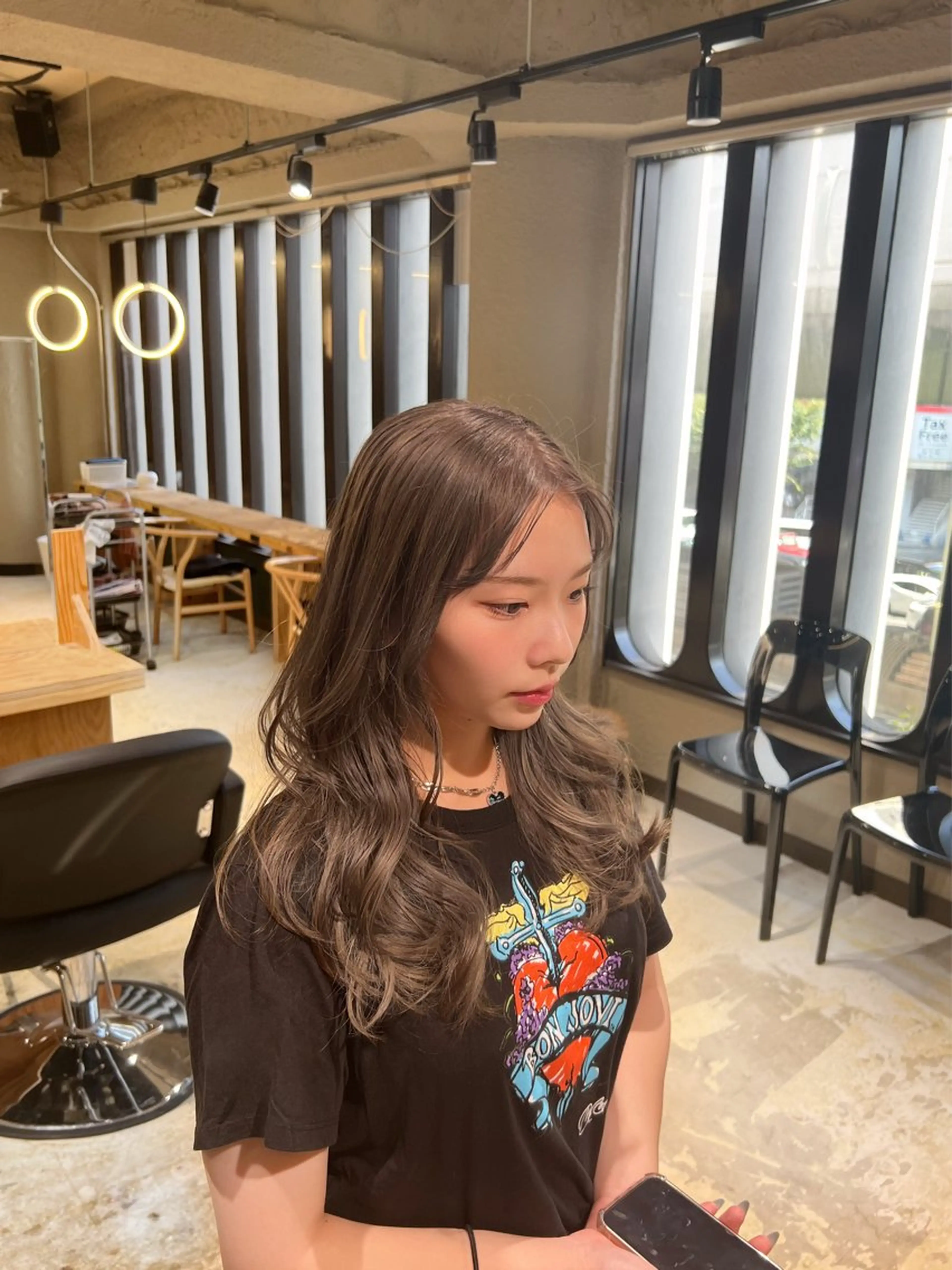 セミロング カラー 💖難波レイヤー カット💖ツバサのヘアスタイル