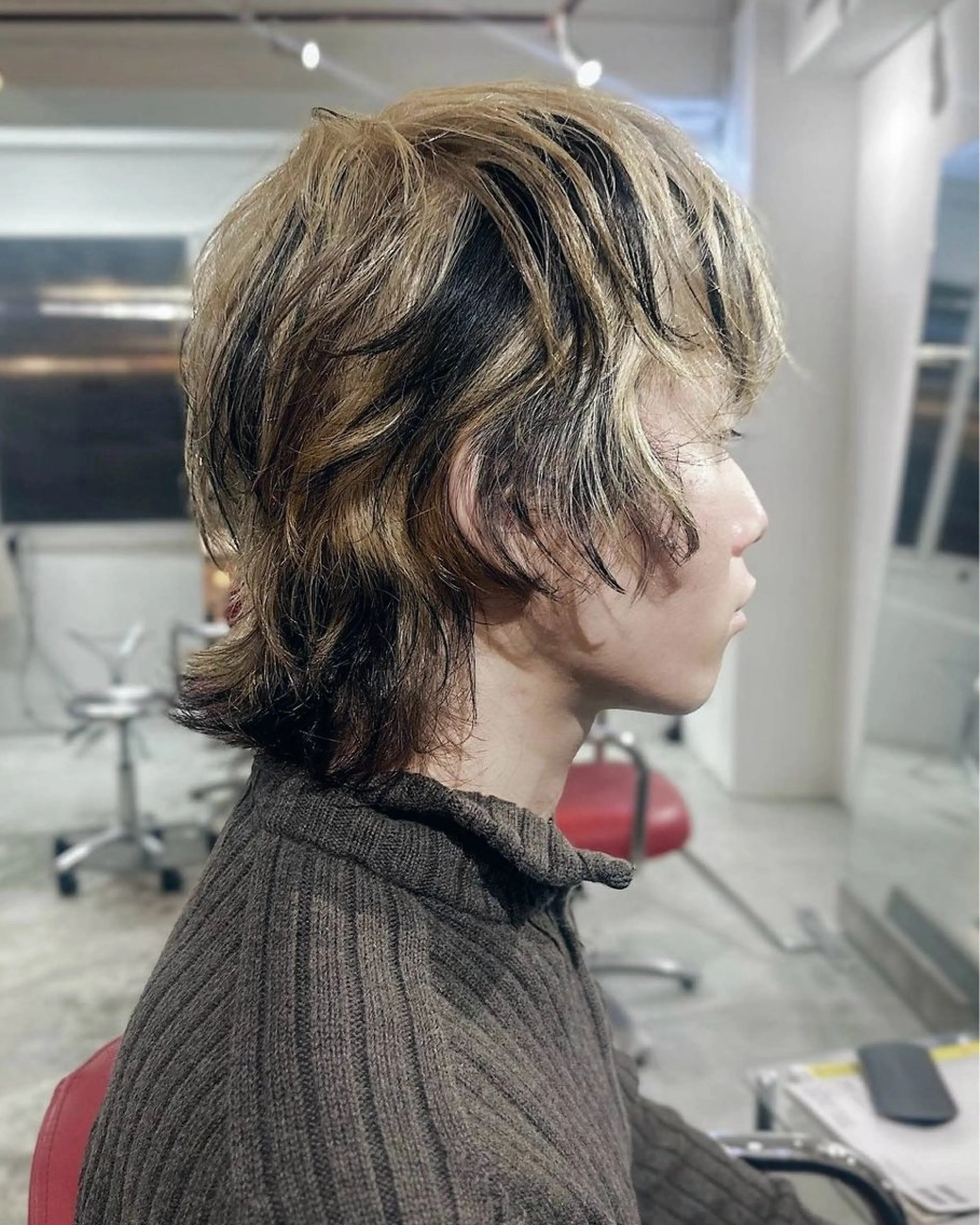 ミディアム カラー パーマ 丹所属・チヒロ/ショート /メンズパーマのヘアスタイル