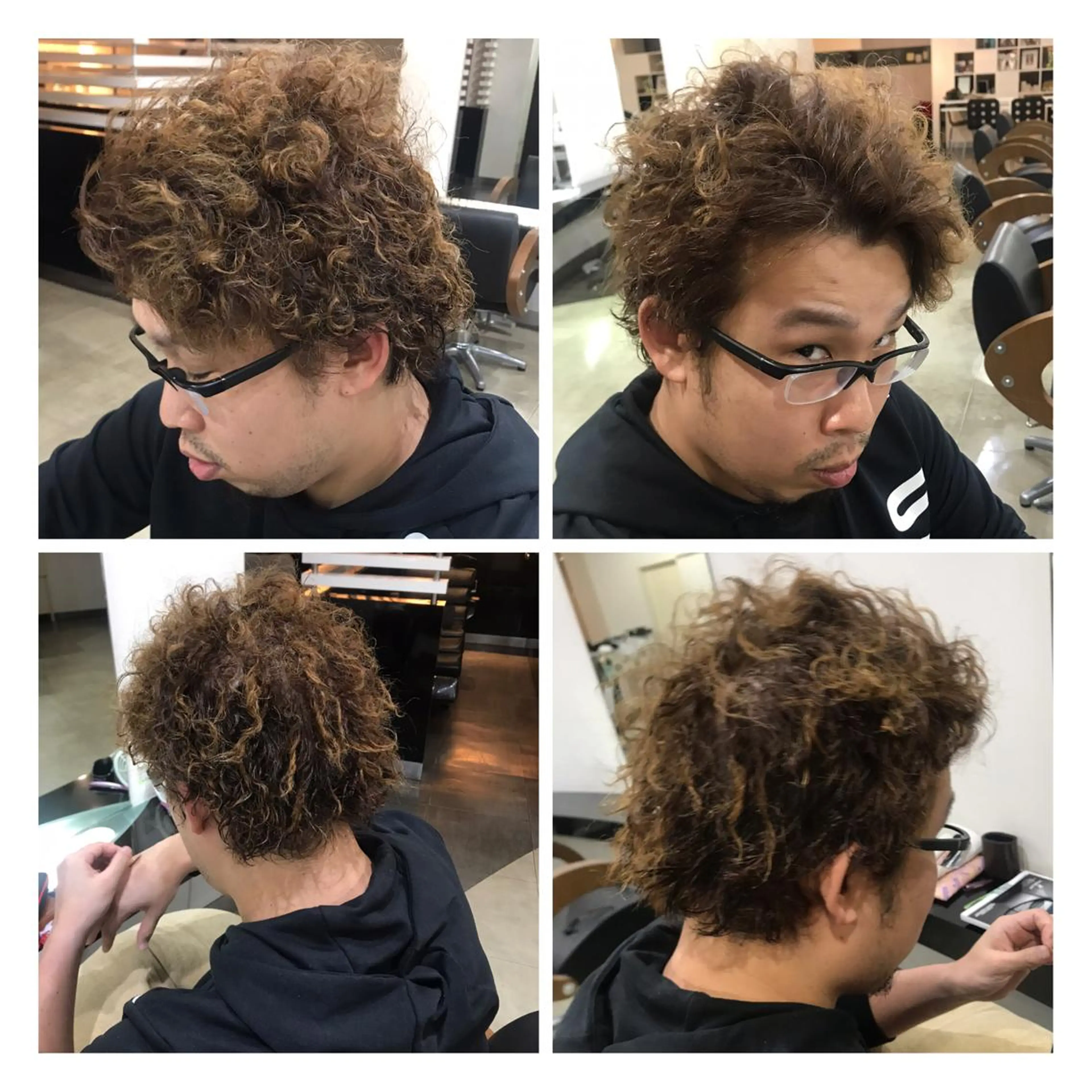 ショート カラー パーマ ヘアアレンジ メンズ アッシュ ベージュカラー DISCOHAIRsanc（ルジャルダン町田）所属・烏山 達也のヘアスタイル