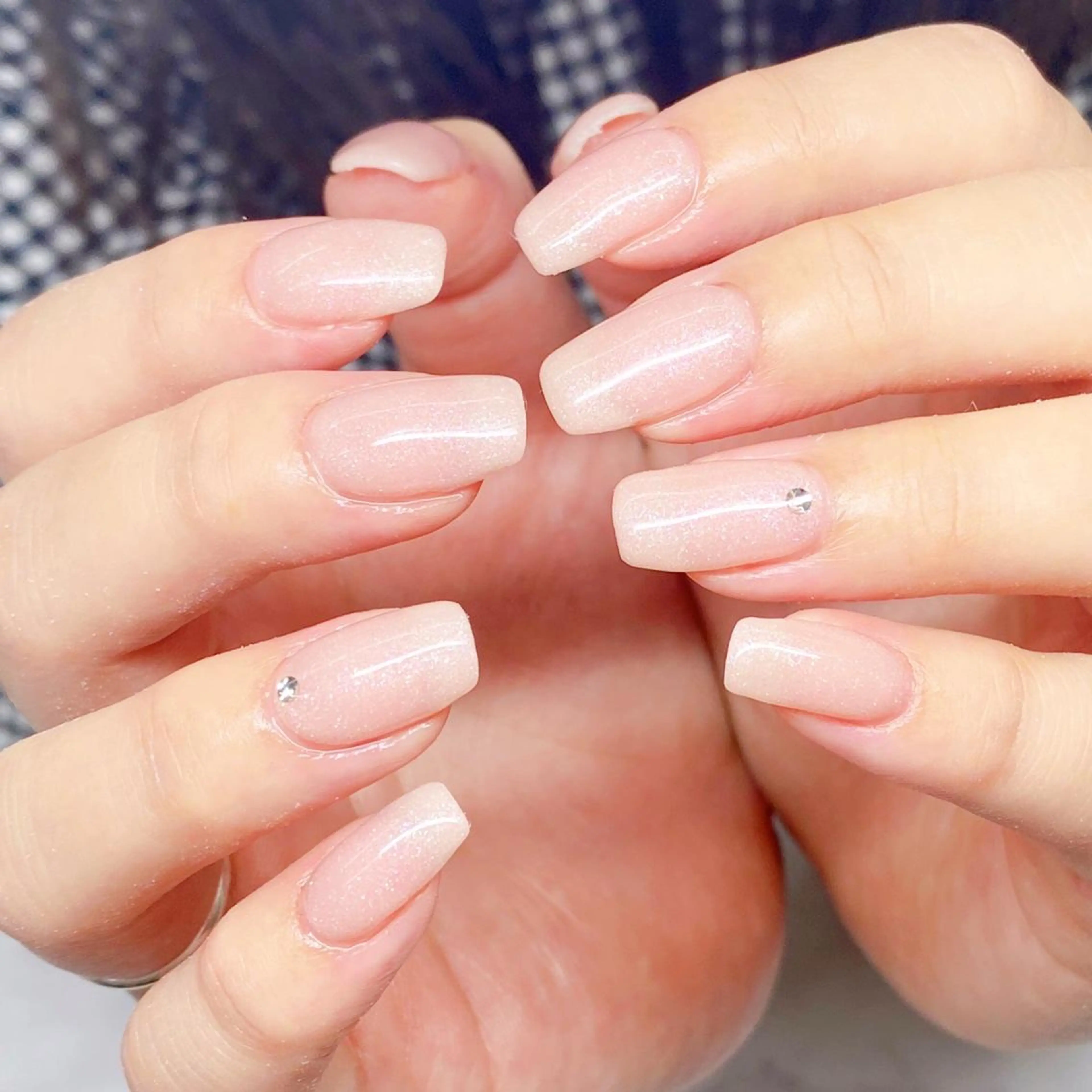 ネイル ワンカラーネイル ストーンネイル ハンドネイル 💐ka yo💐（東白楽）のネイルデザイン