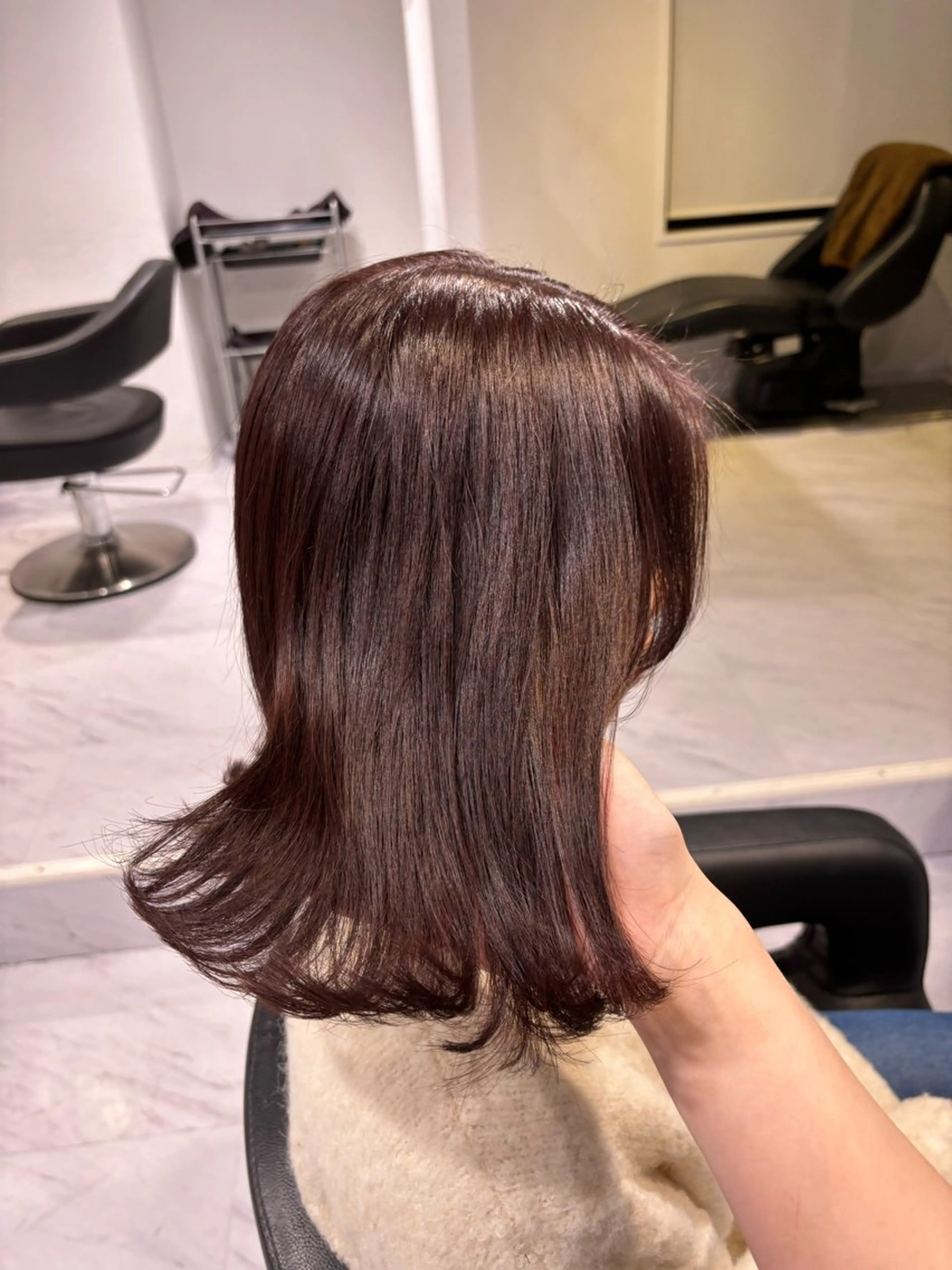 ミディアム カラー ブラウンカラー ピンクカラー ピンクブラウン 髪質改善 表参道♡暗髪^ྀི 艶カラー♡アユミのヘアスタイル