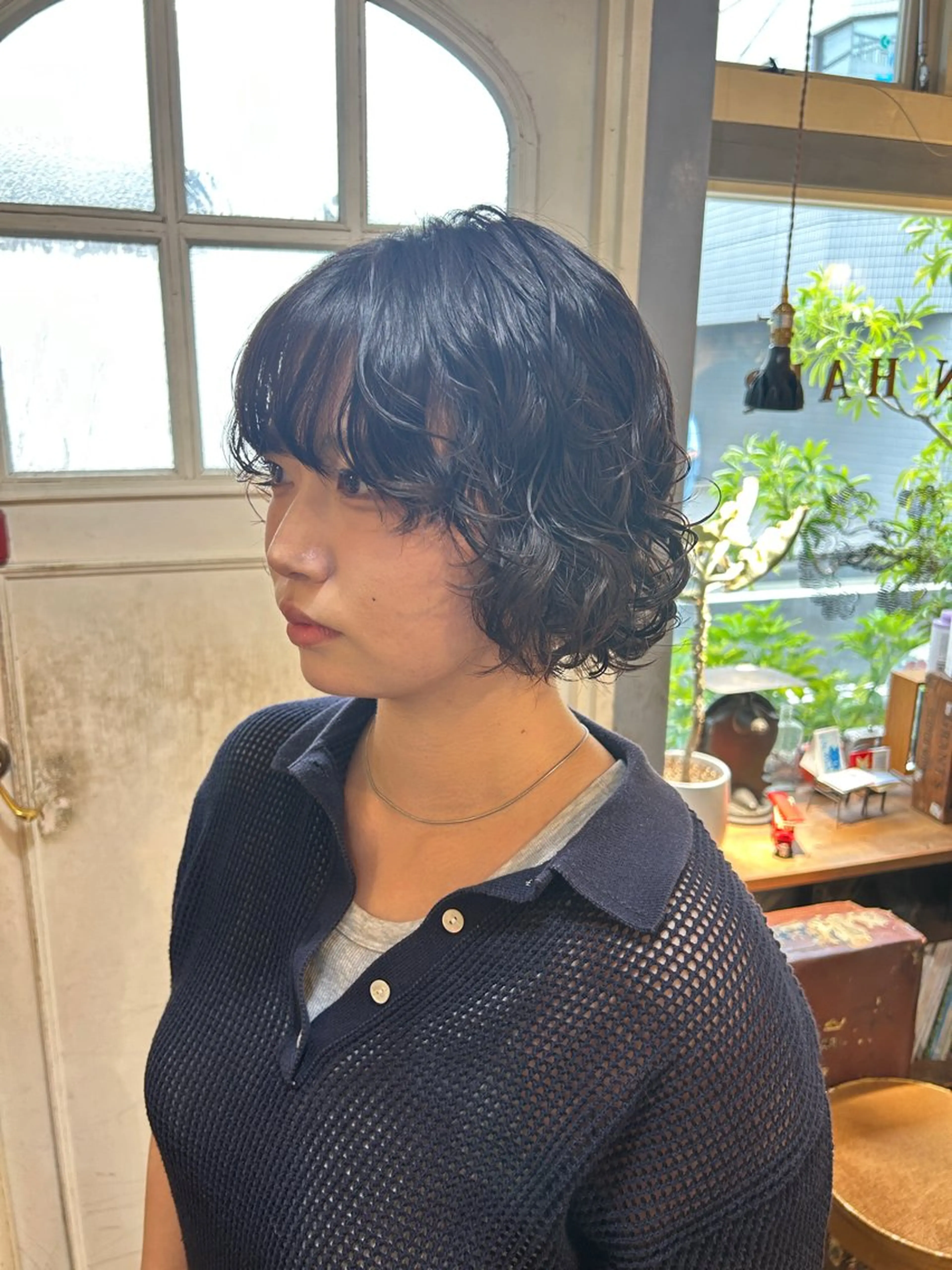 ショート パーマ カット パーマ トリートメント 清水千優/パーマ/透 明感カラー/メンズのヘアスタイル