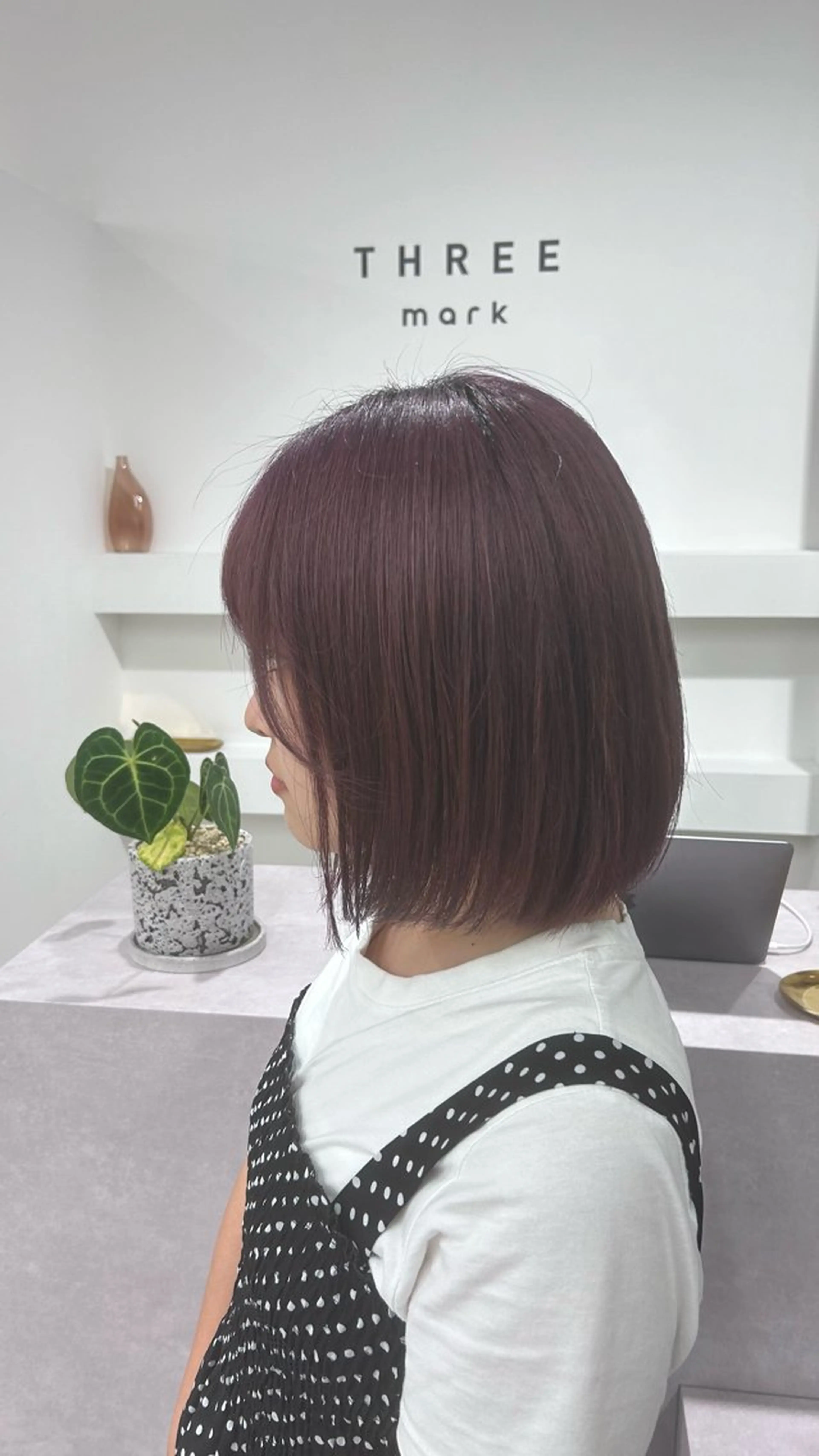 カラー ラベンダーカラー ピンクカラー ピンクラベンダー THREE  mark所属・河田 日和のヘアスタイル