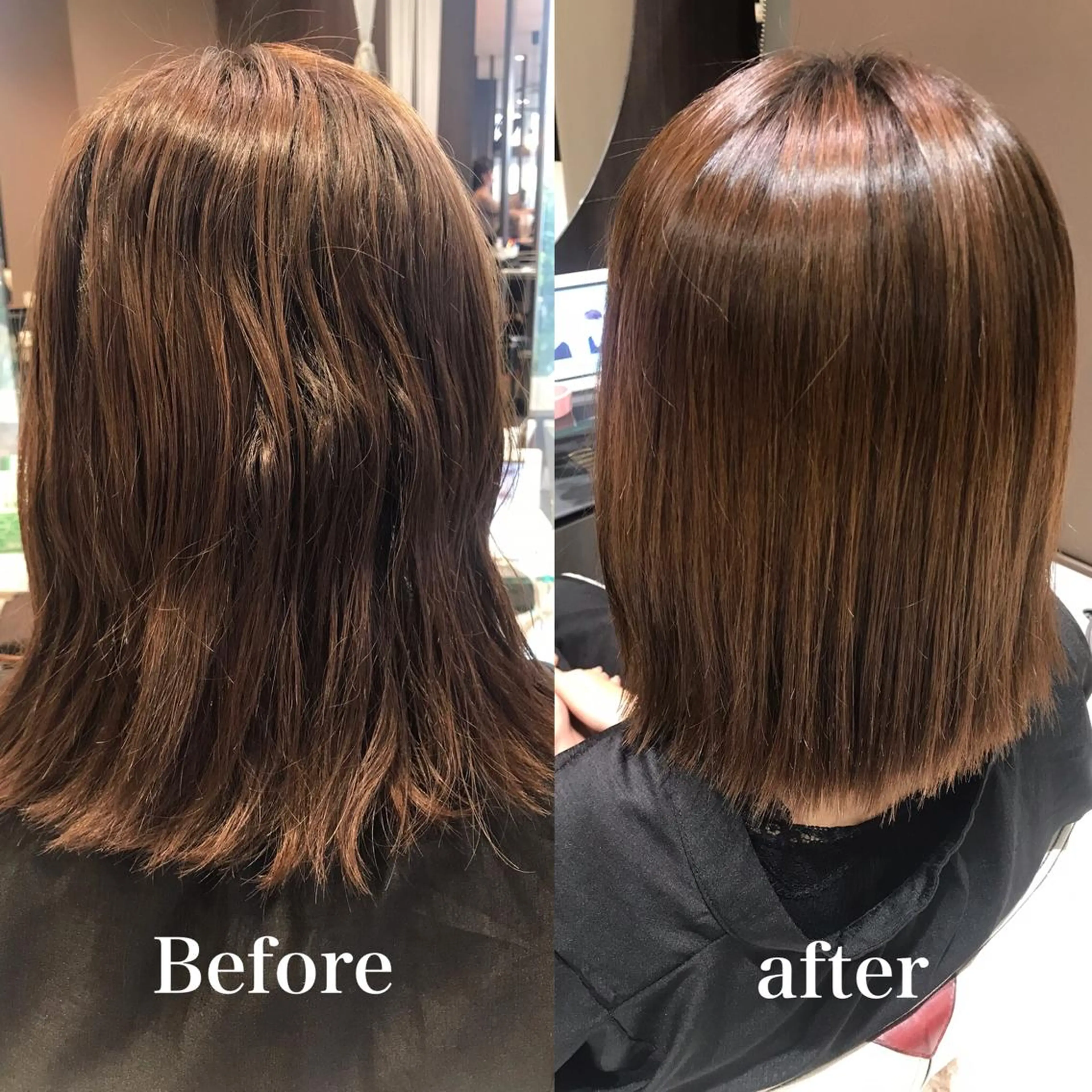 ミディアム 縮毛矯正 下條 真のヘアスタイル