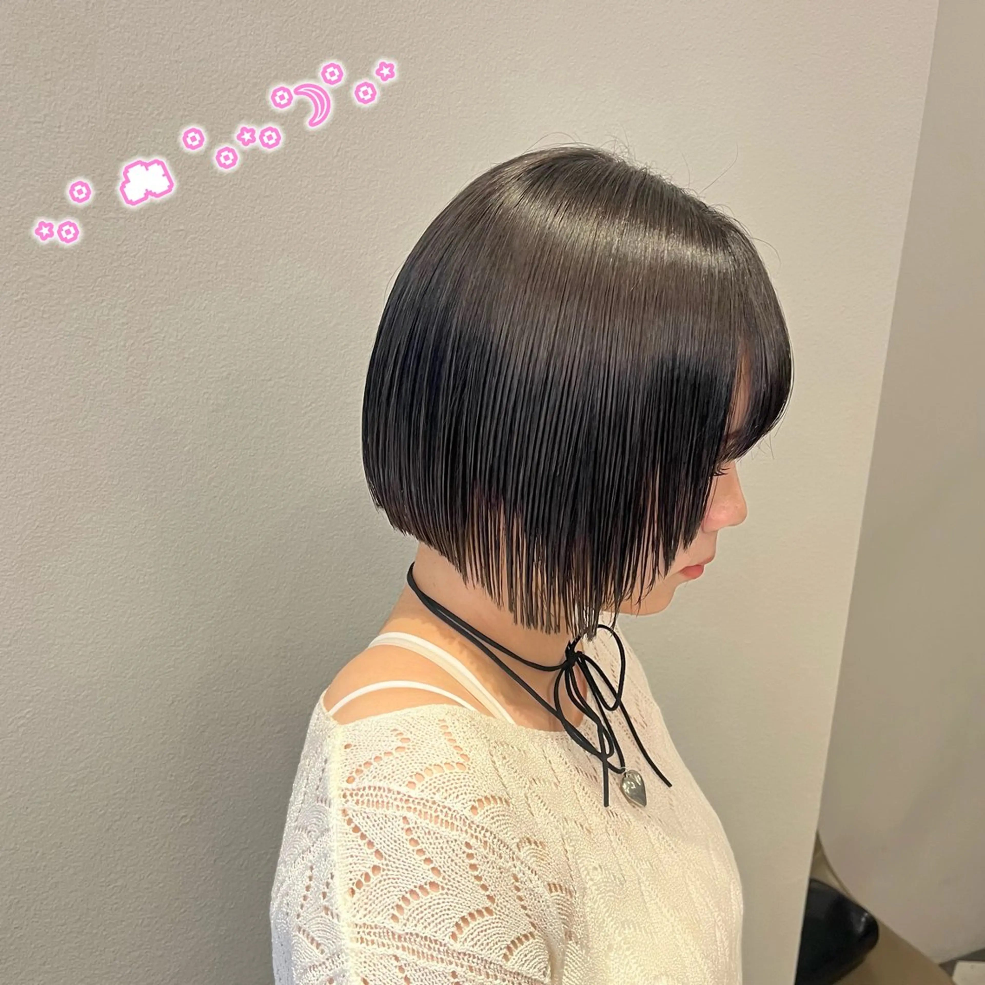 ミディアム ボブレイヤー ボブ レイヤーカット カット ヘアセット/ピンク /レッド/あつはのヘアスタイル