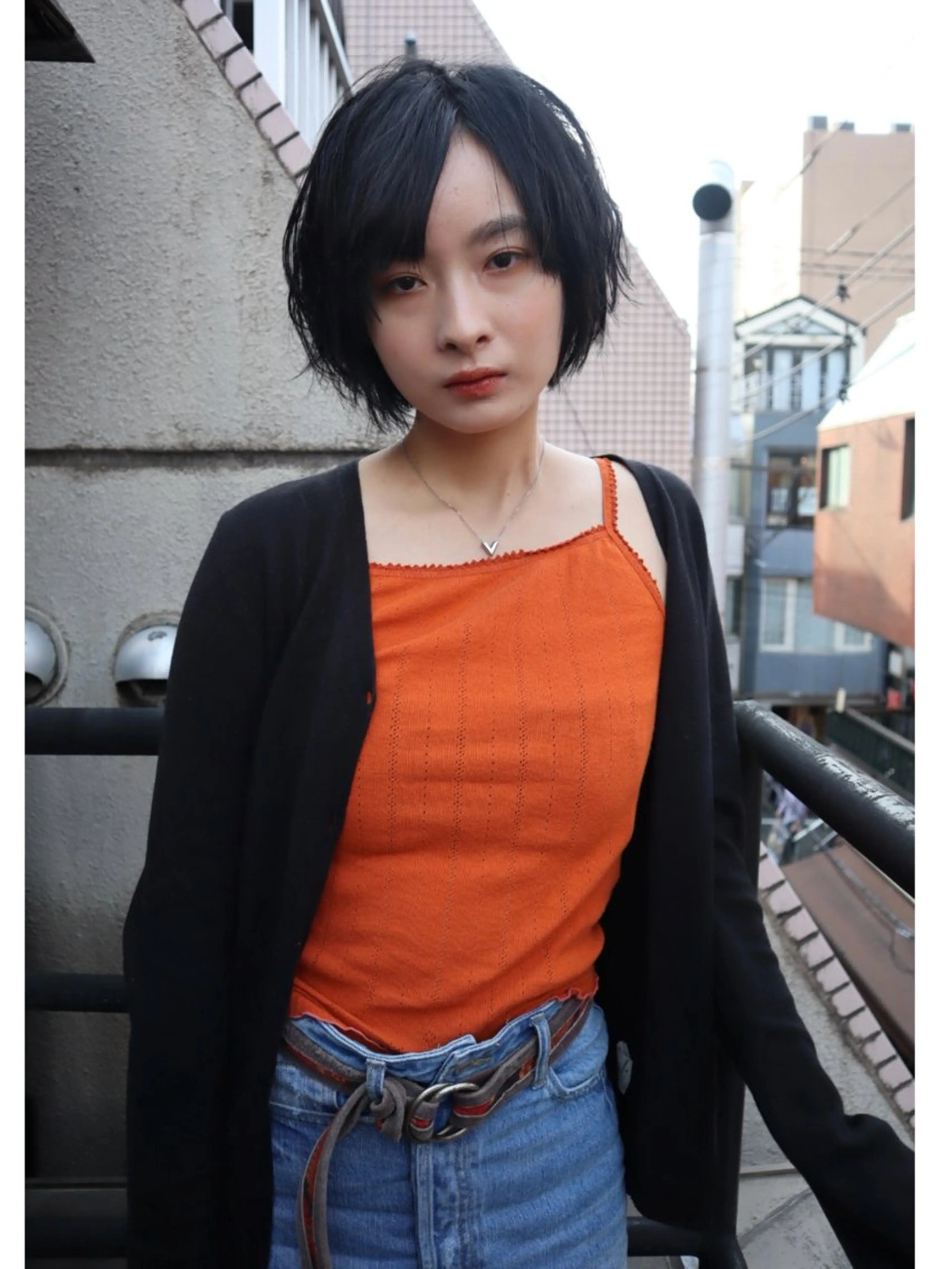 ショート カラー パーマ 金尾 凜のヘアスタイル