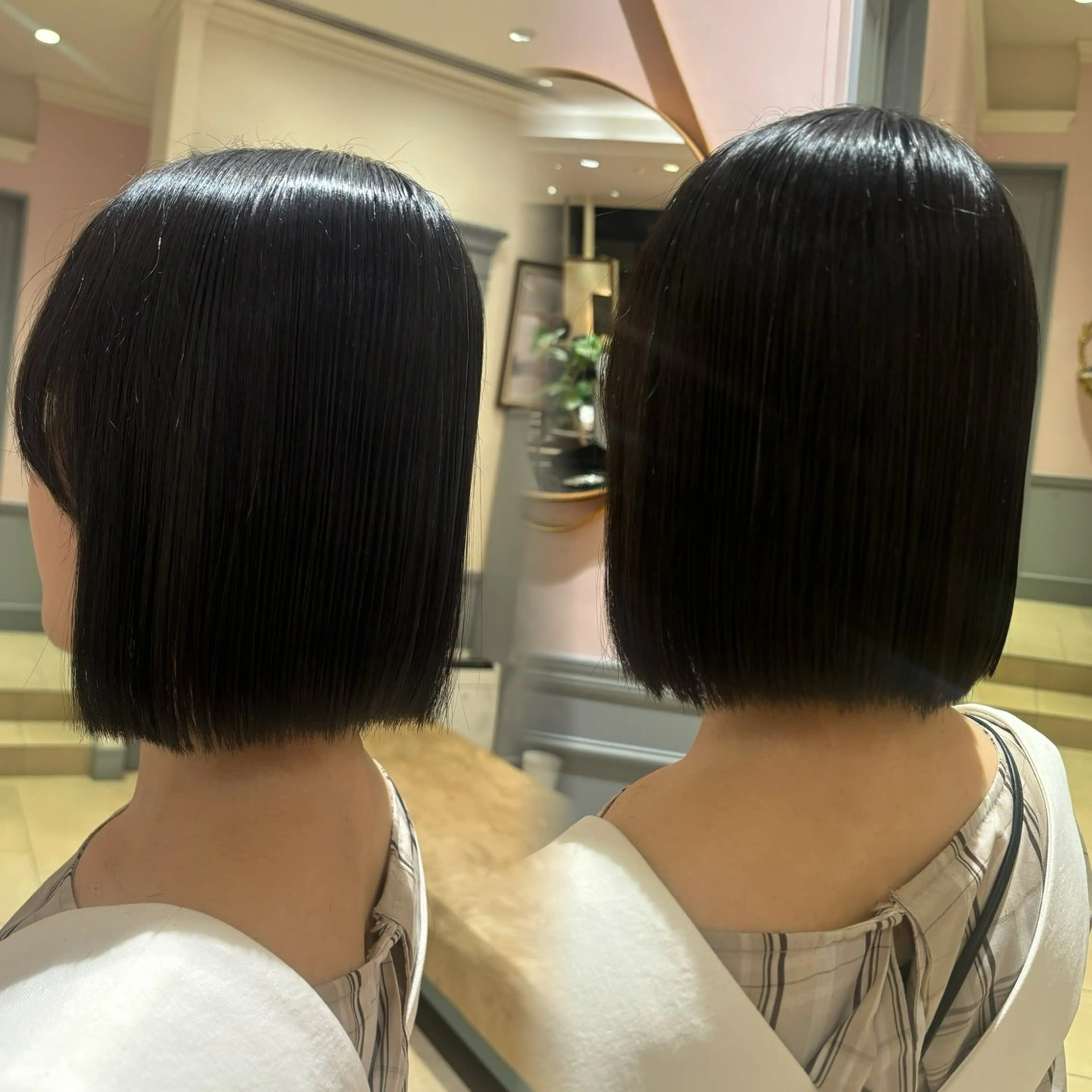 ミディアム 切りっぱなしボブ ボブ 顔周りカット 上野 七奈穂のヘアスタイル