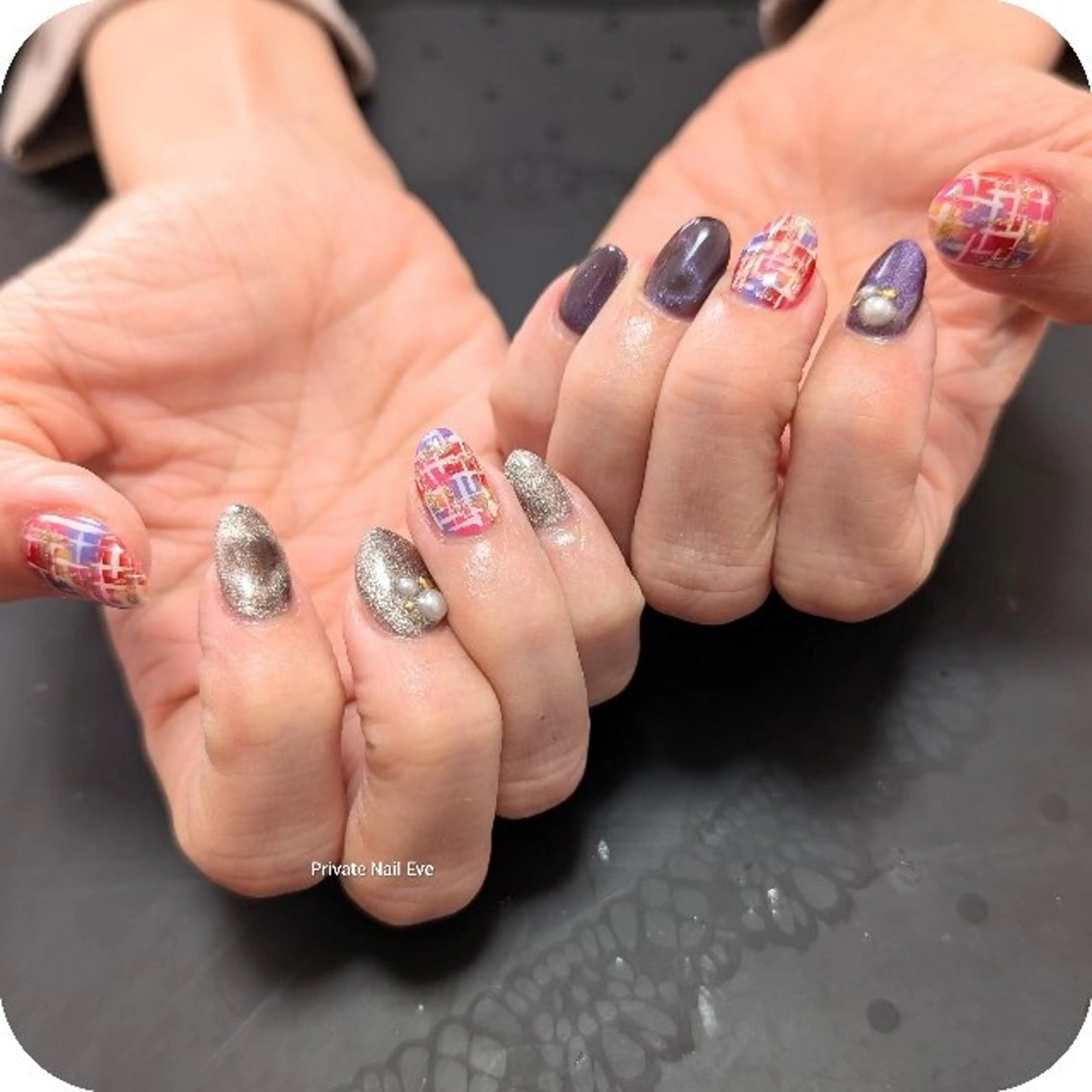 ネイル ツイードネイル ハンドネイル ネイル junkoのネイルデザイン