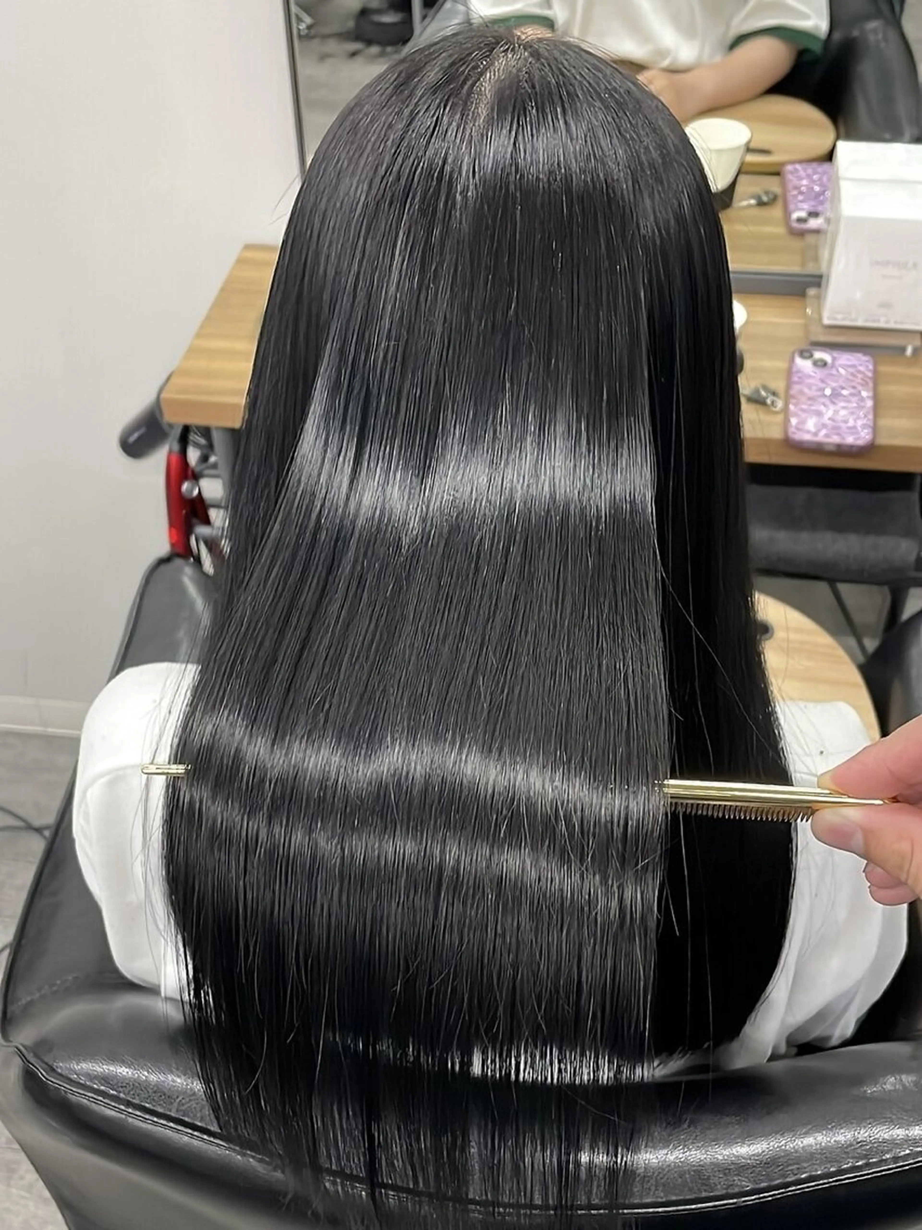 ロング 縮毛矯正 岸 千歳（ショート）のヘアスタイル