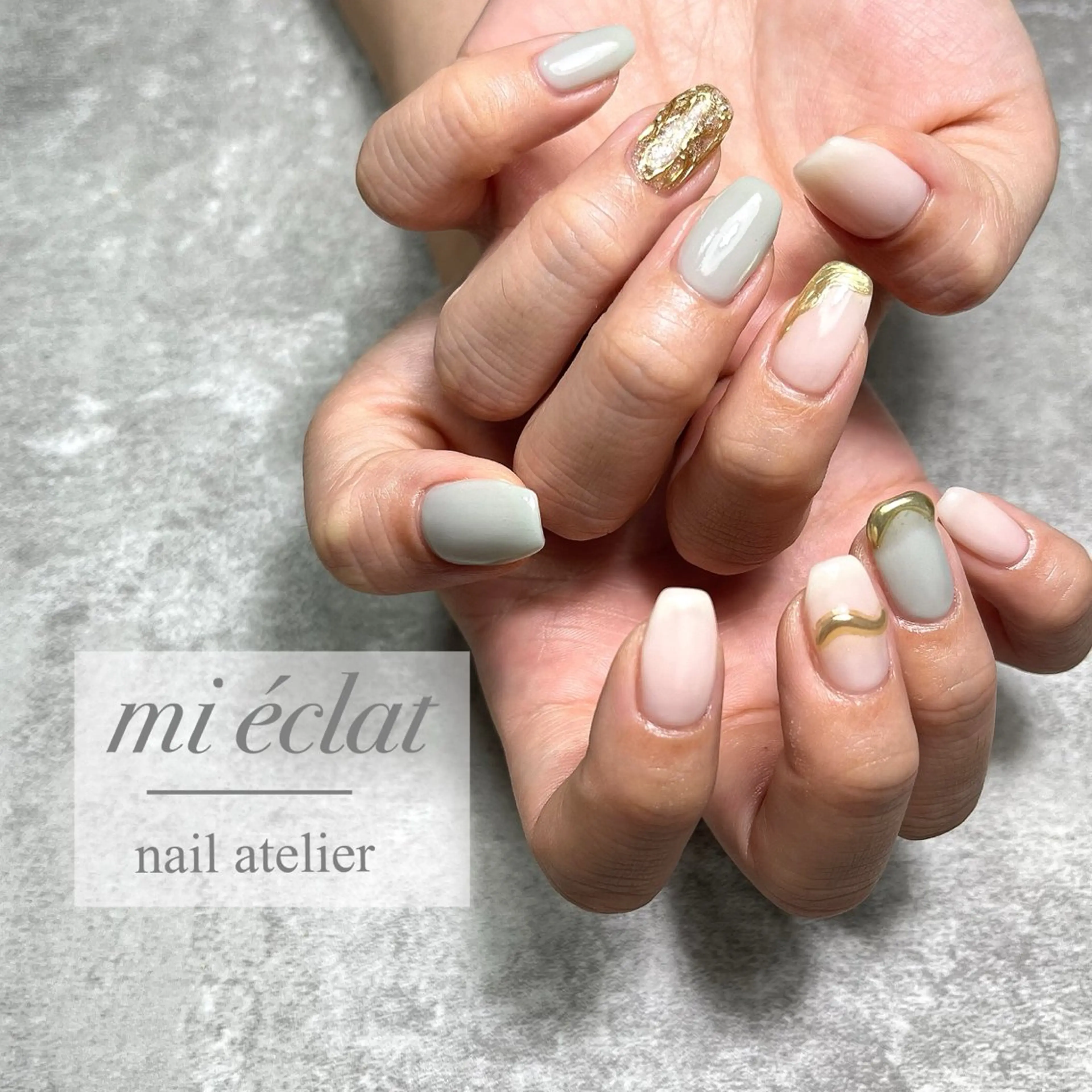ネイル アートネイル ニュアンスネイル ハンドネイル mi éclat ミ　エクラのネイルデザイン