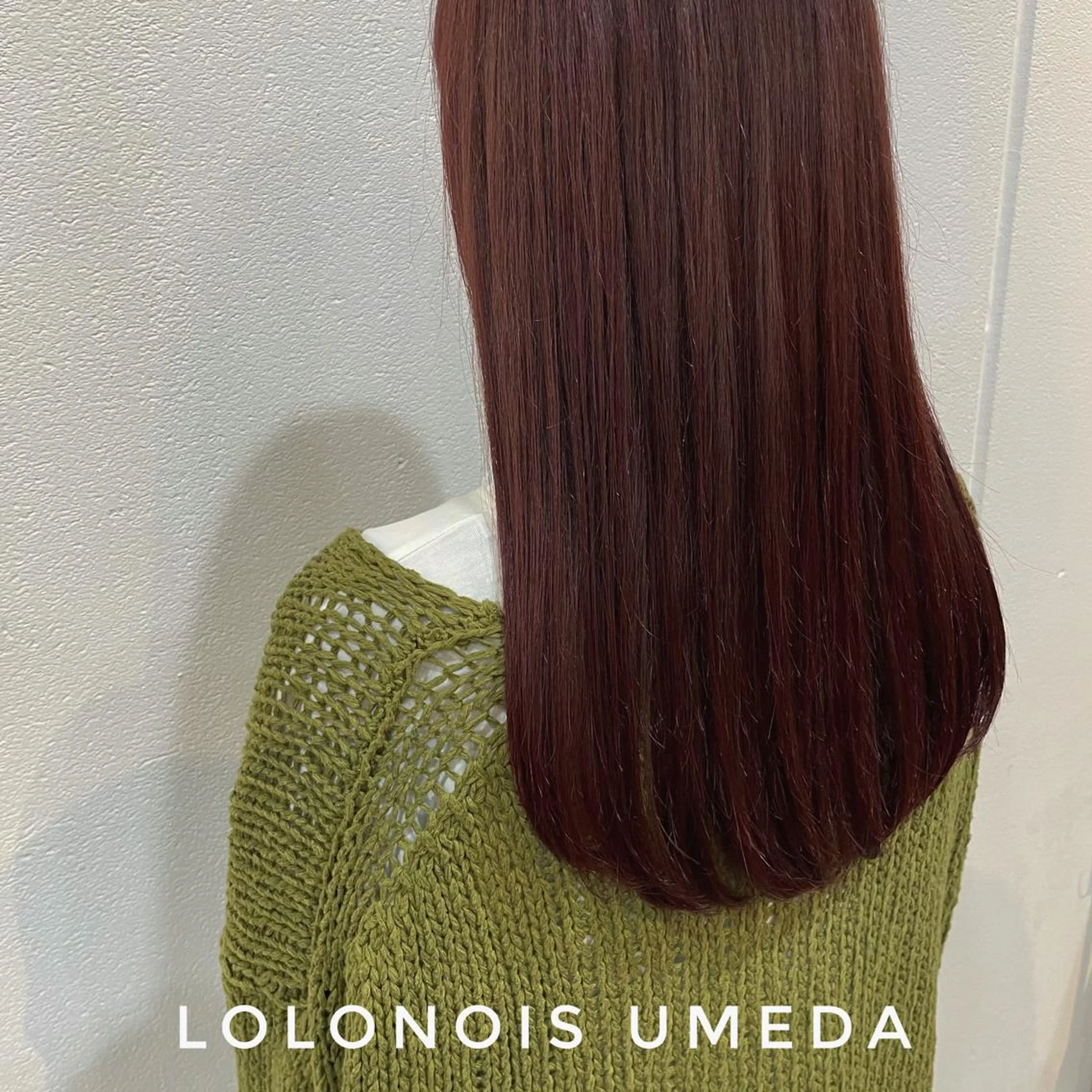 ロング カラー レッドカラー Lolonois梅田 /Okazaki:)のヘアスタイル