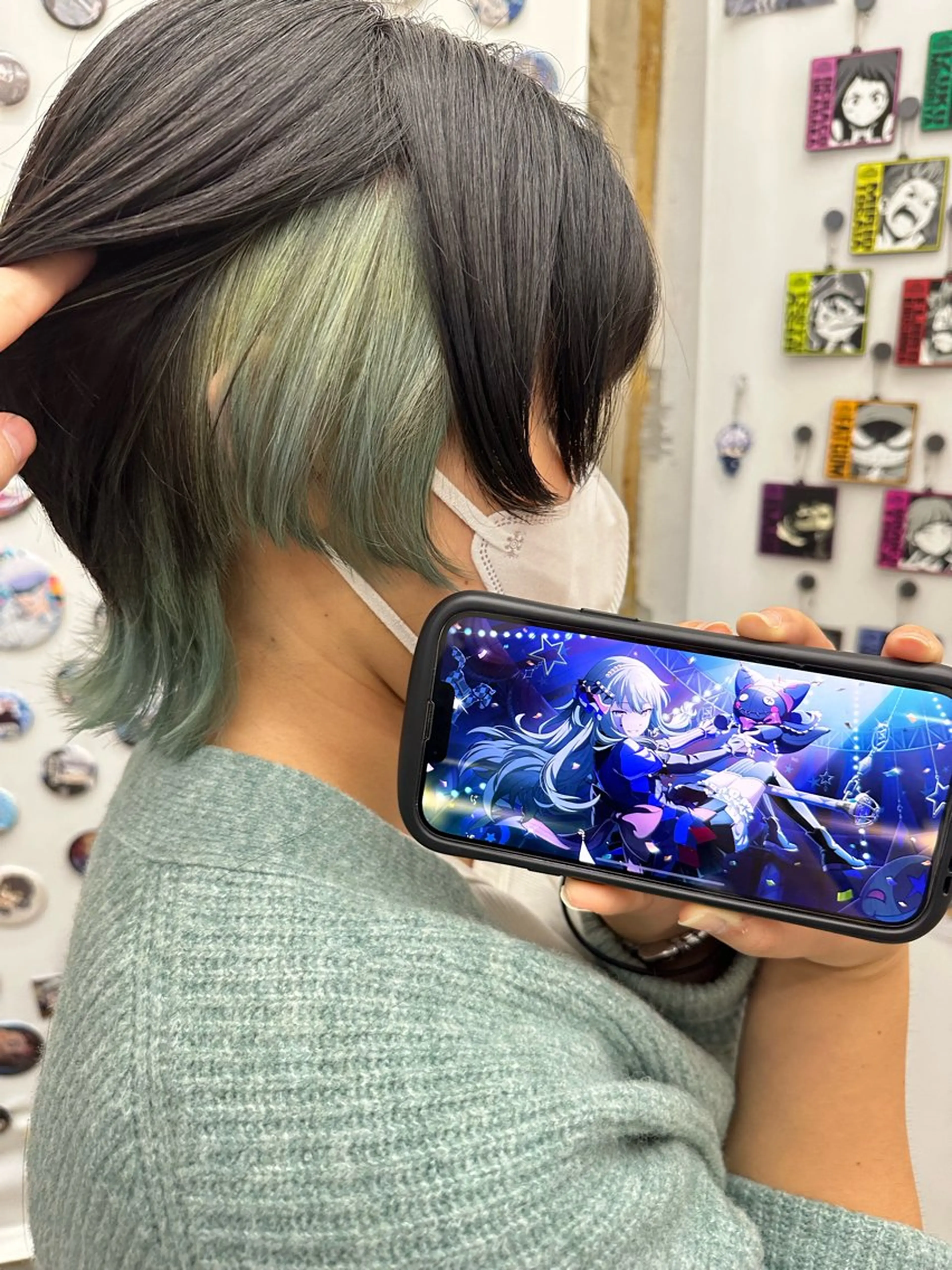 ショート カラー インナーカラー ミント ミントグリーン ヘアカラー トリートメント あらげ 🌈推しカラー🌈ᵕのヘアスタイル