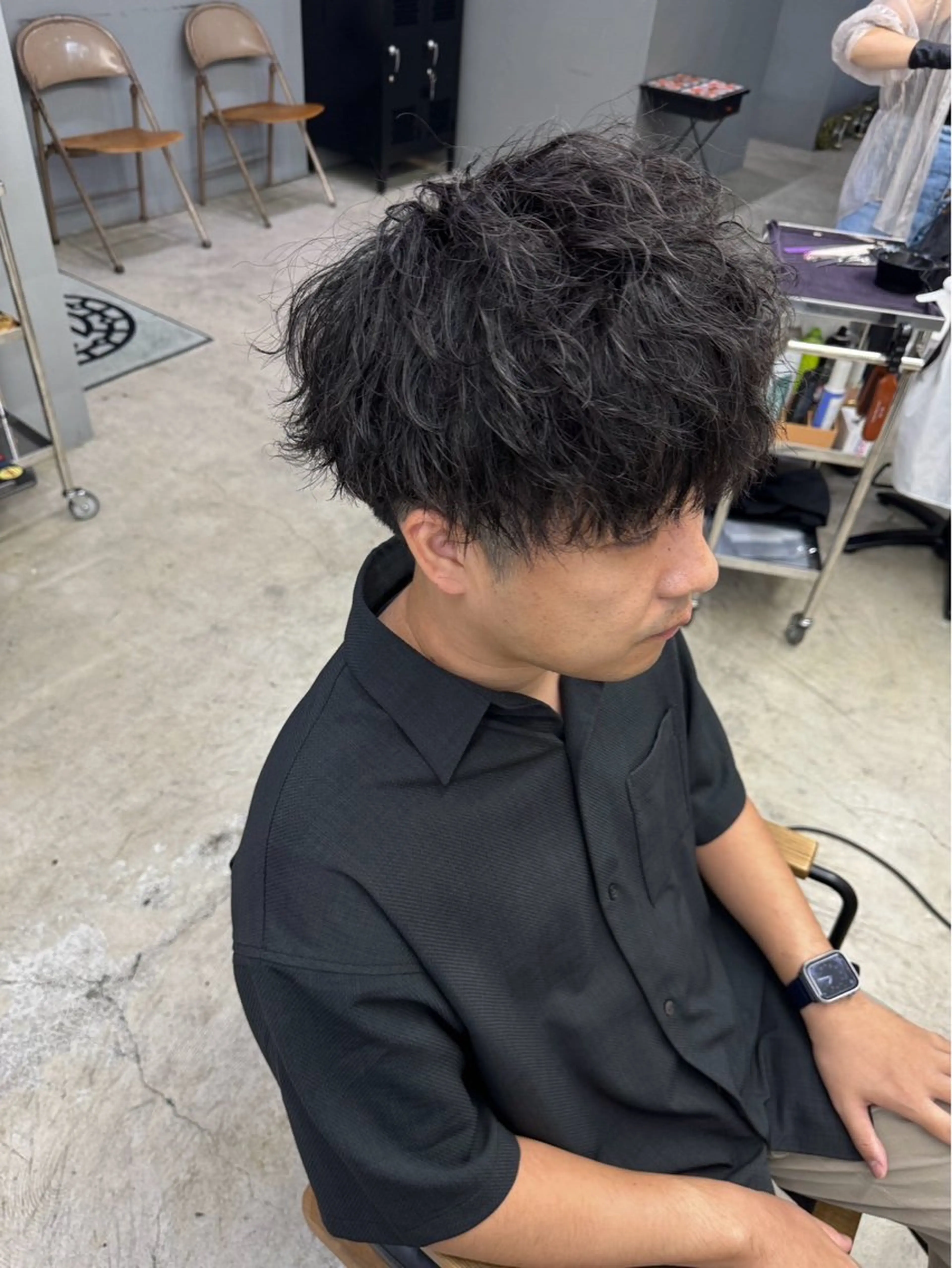 ショート パーマ メンズ カット パーマ メンズ専門サロン wokeのヘアスタイル