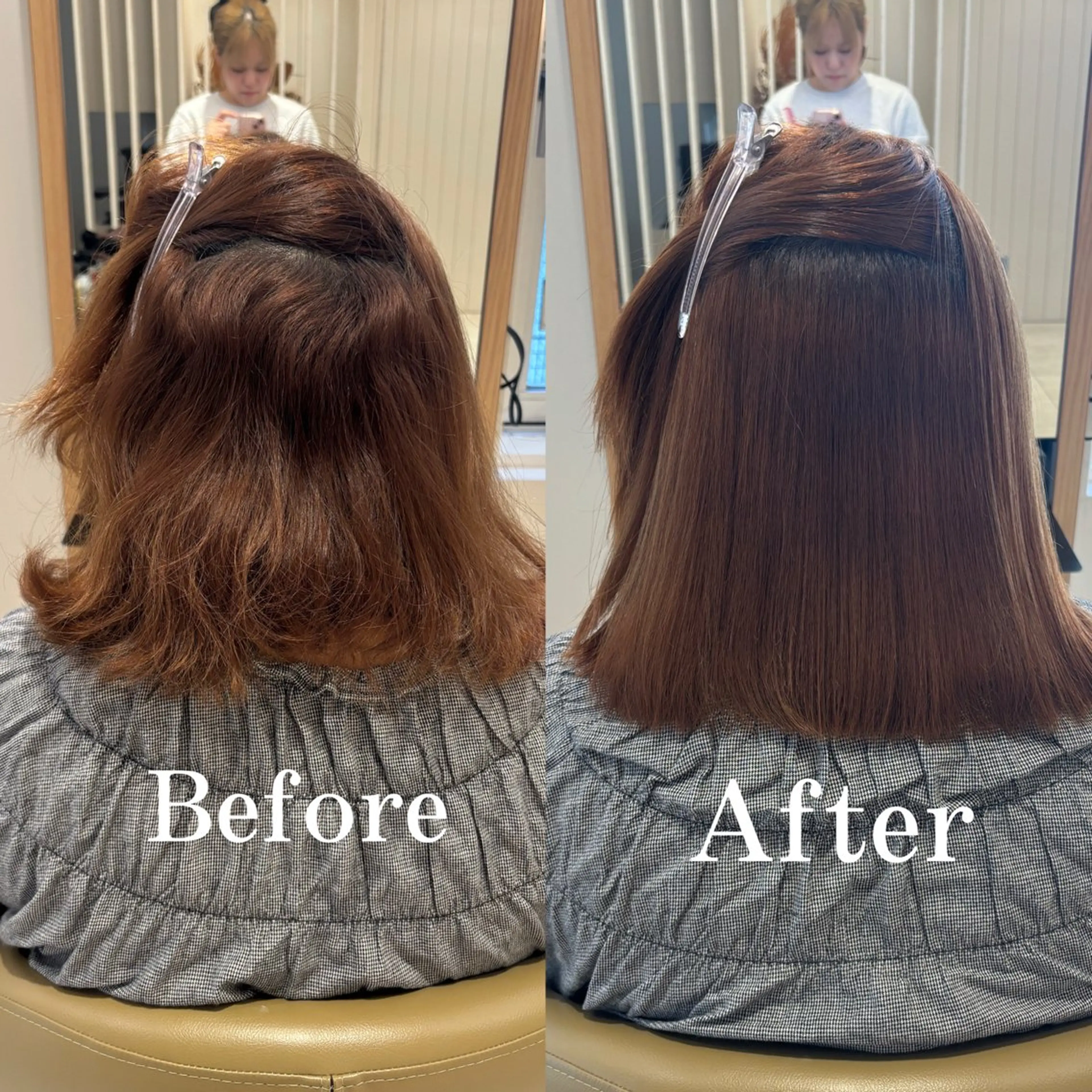 ミディアム パーマ 縮毛矯正 艶髪🫧‪🎀 岡由紀乃のヘアスタイル