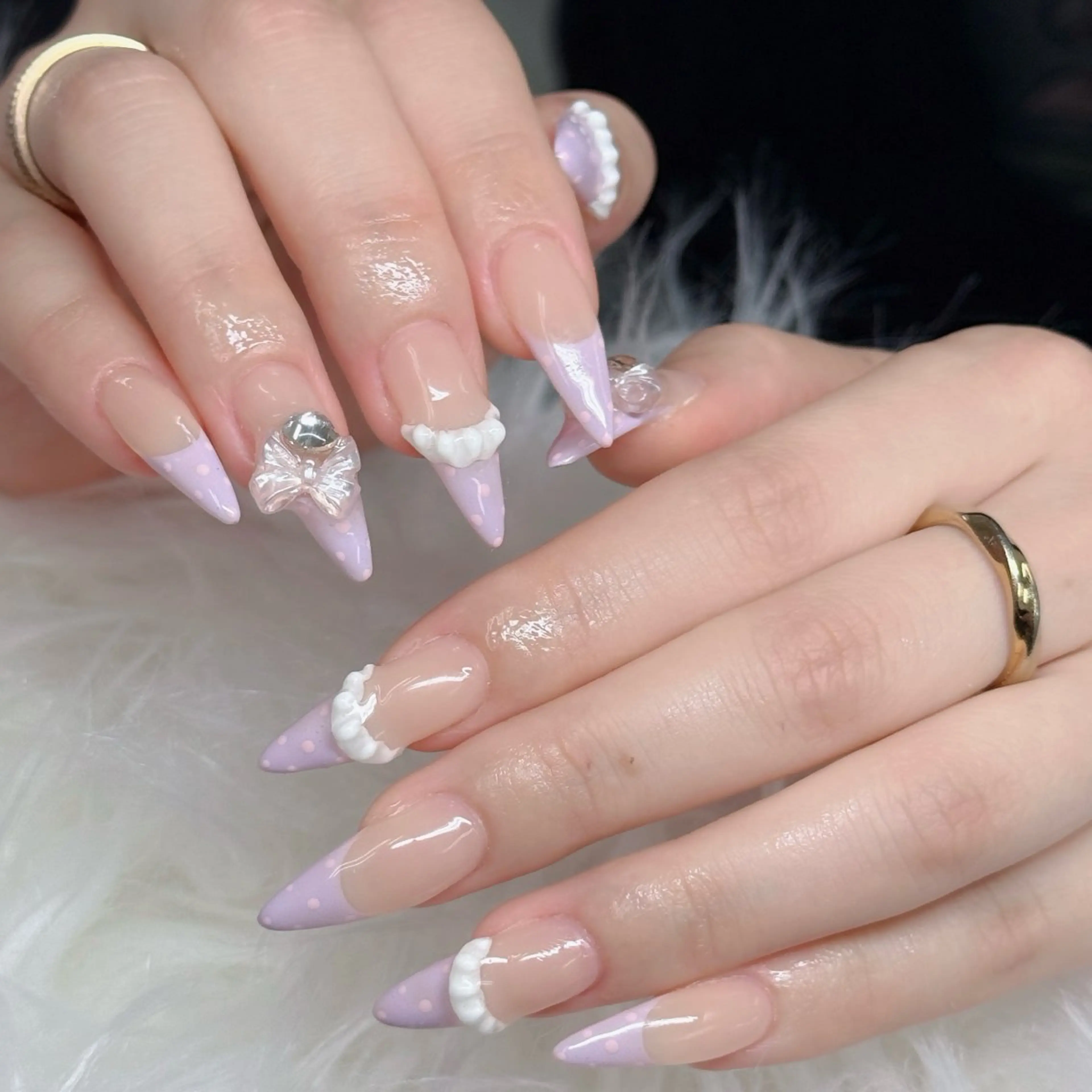 ネイル ロングネイル マグネットネイル リボン 夏ネイル スーパーロングネイル ハンドネイル Hani nailsalonのネイルデザイン