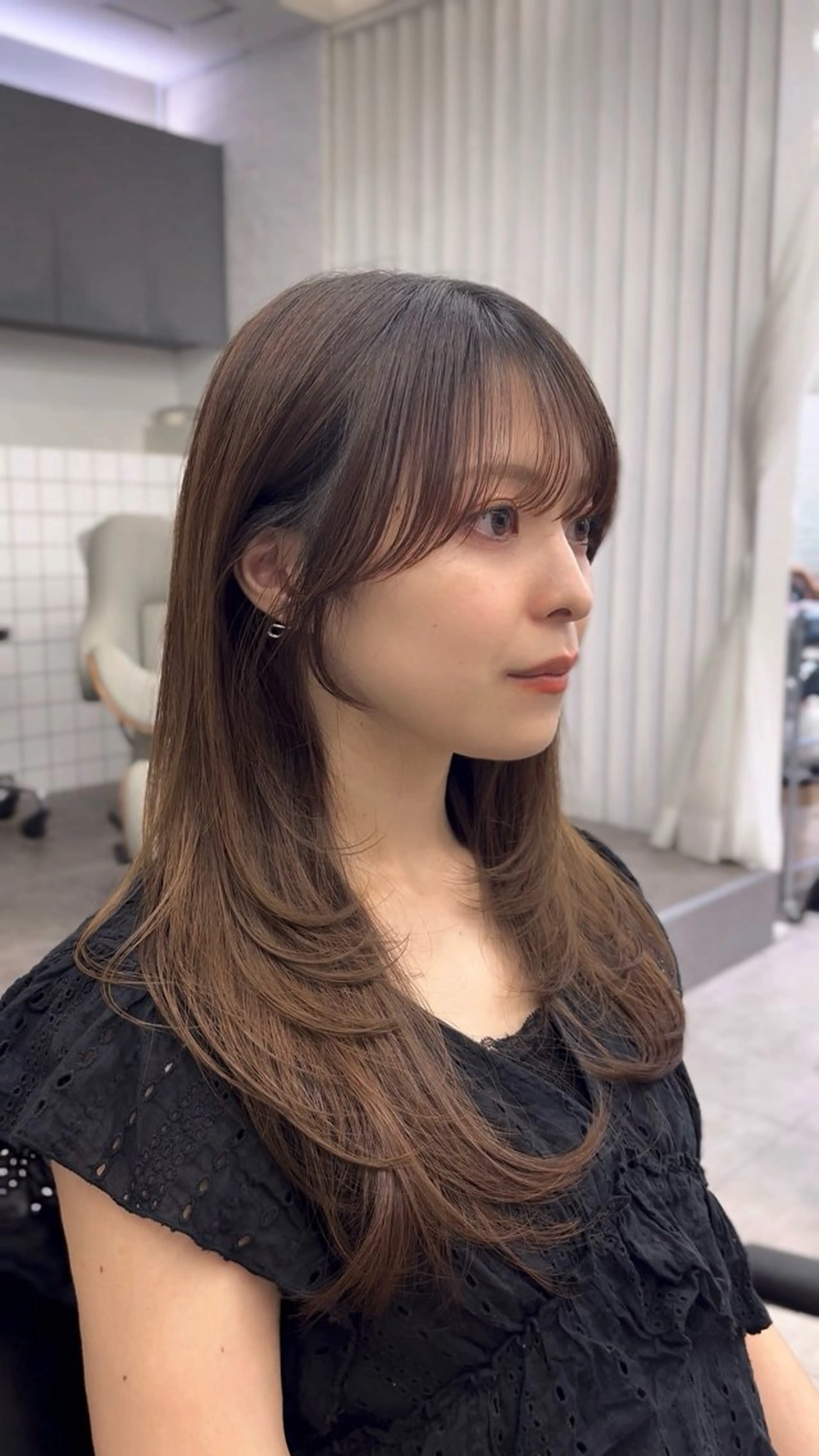 セミロング カラー パーマ ヘアアレンジ メンズ メンズ韓国風 イルミナカラー 髪質改善 韓国風ヘア レイヤーカット 韓国ヘア×顔まわり 🇰🇷和知拓郎のヘアスタイル