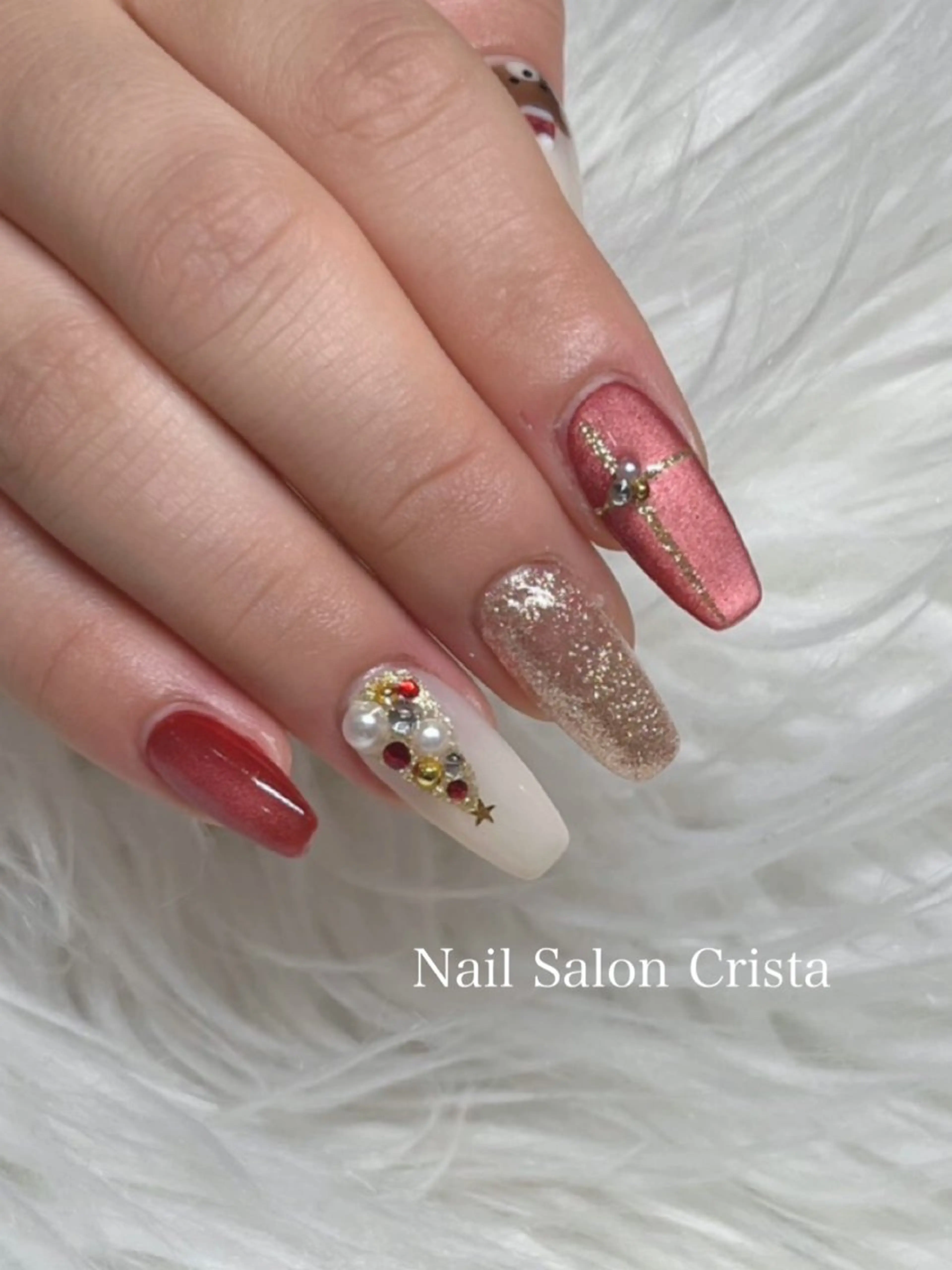 ネイル ジェルネイル パラジェル 冬ネイル クリスマス CRISTA所属・CRISTA MOMOのネイルデザイン