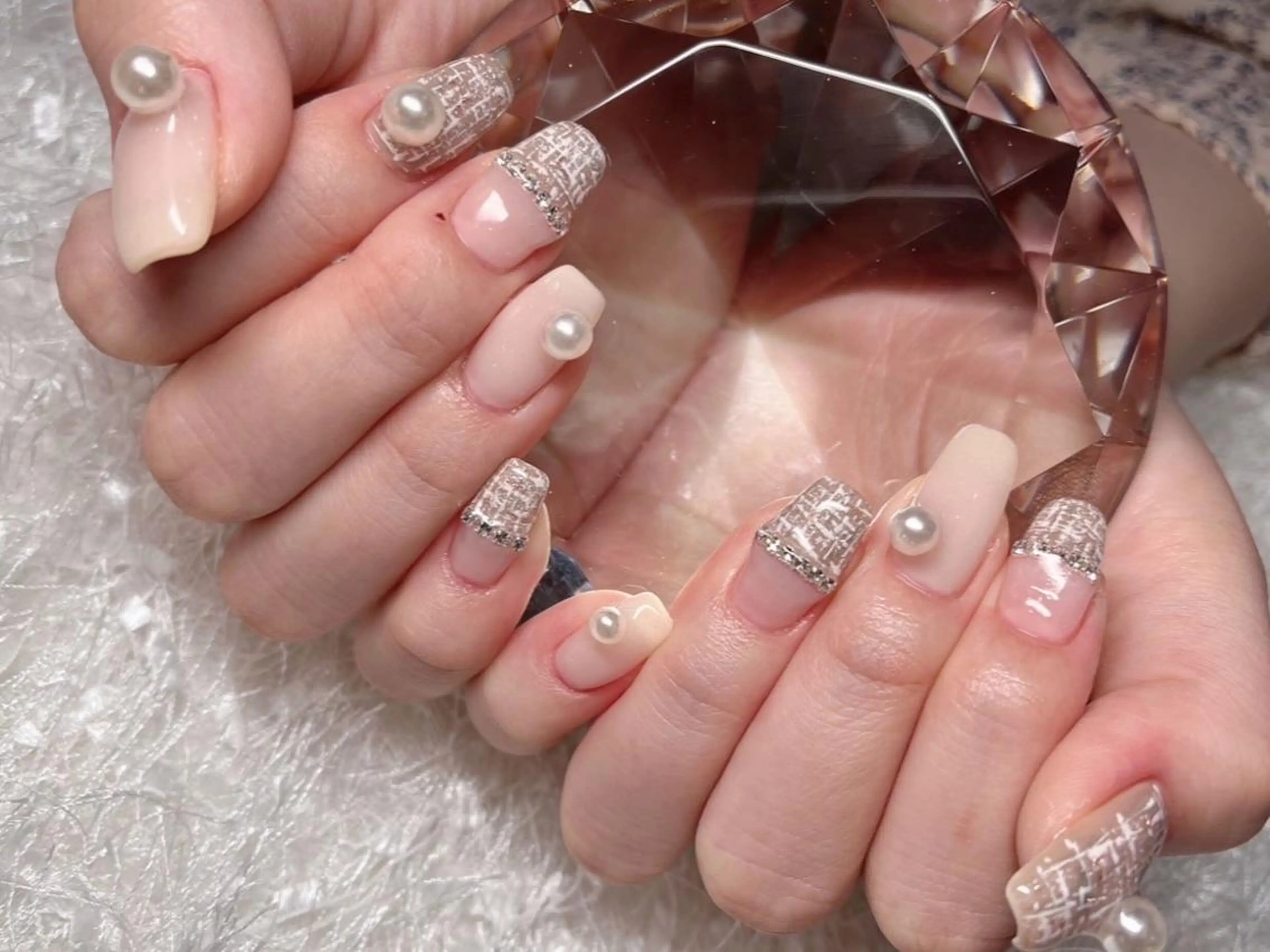 ネイル 長さ出し フレンチネイル ジェルネイル グラデーション 韓国ネイル ハンドネイル Nail&eye Belire 新宿のネイルデザイン