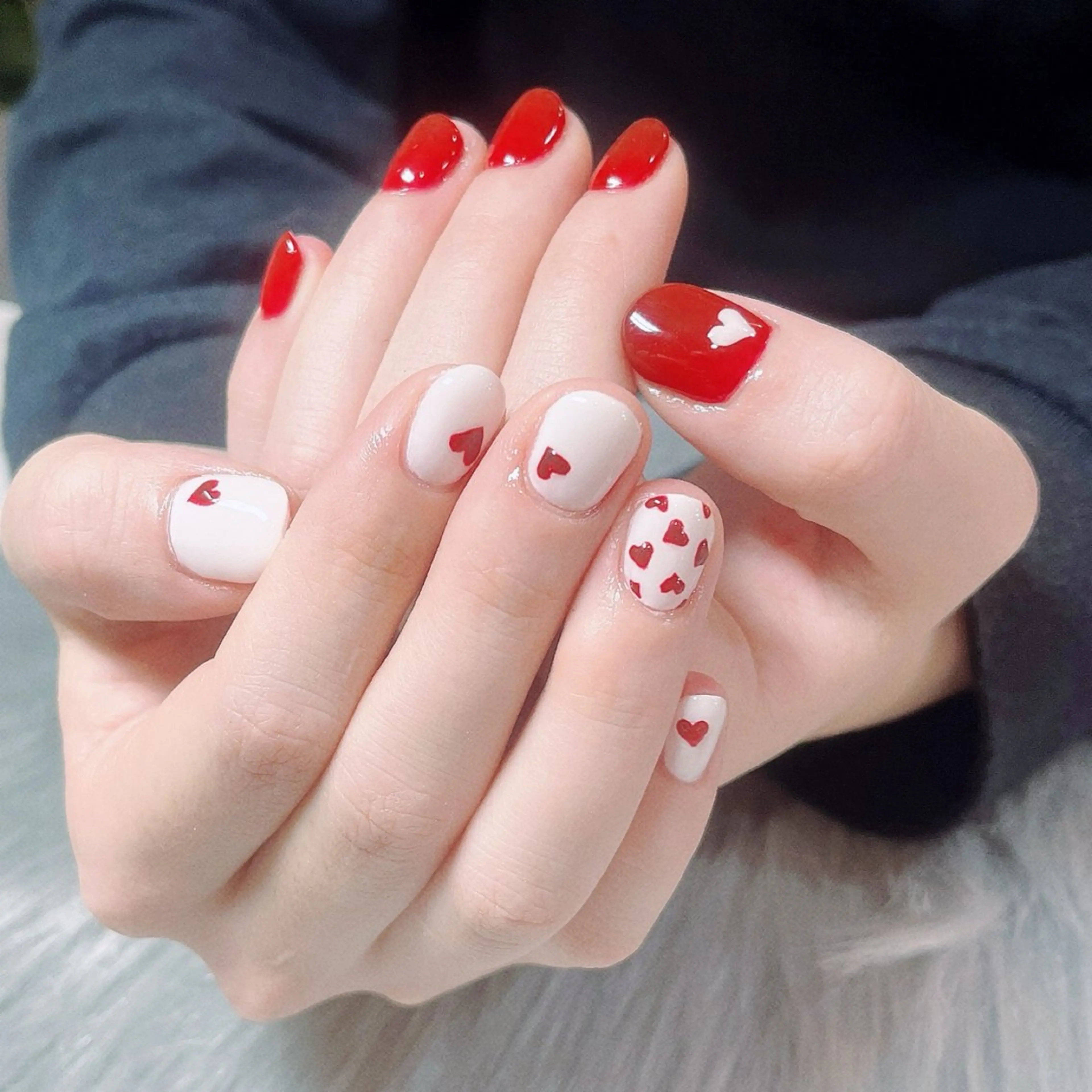 ネイル ハート 持ち込み ハンドネイル nail patio yukiのネイルデザイン