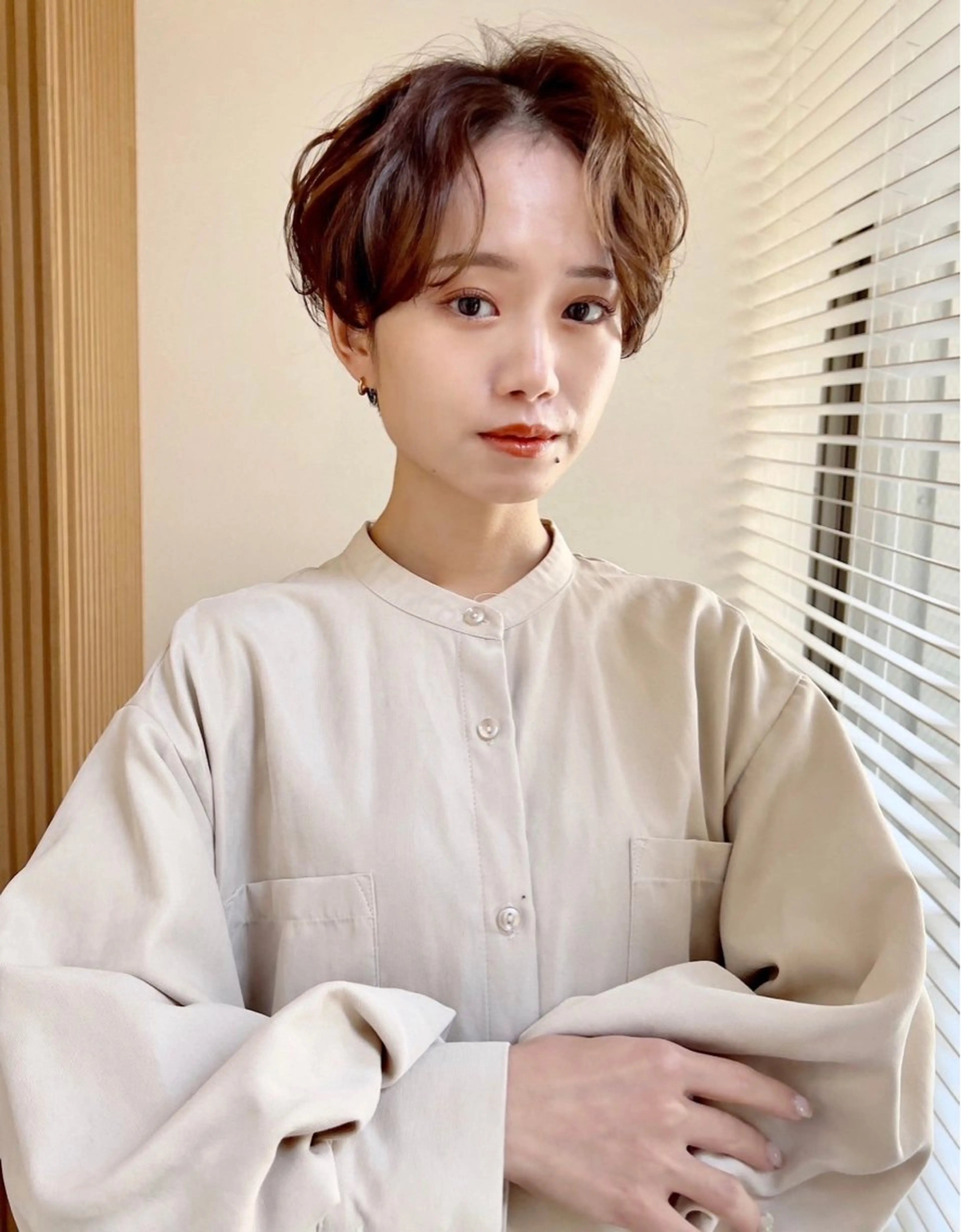 ショート パーマ 新井 望乃果のヘアスタイル