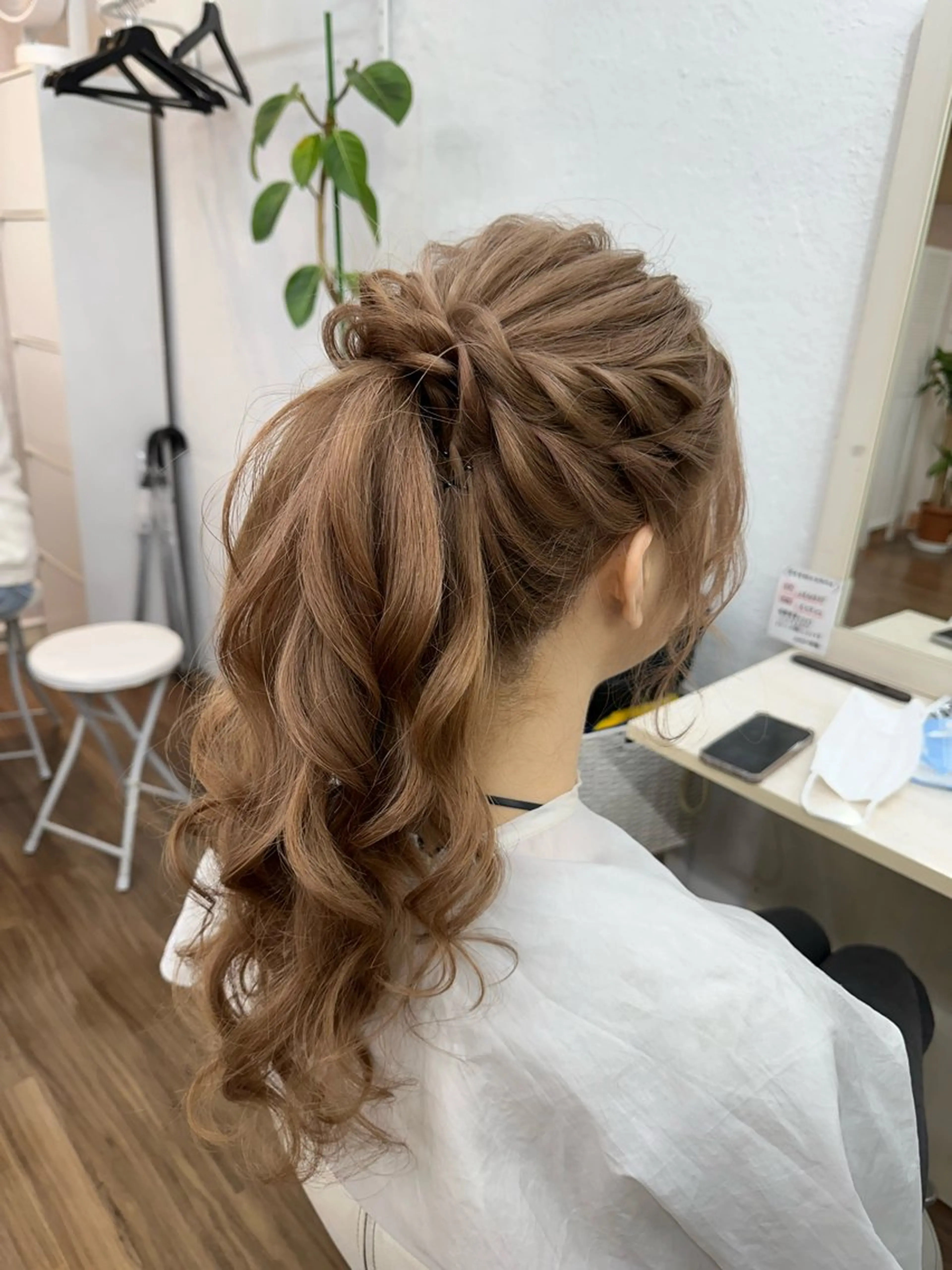 ロング ヘアアレンジ ポニーテール デート ヘアセット GLOSS 心斎橋 山上のヘアスタイル