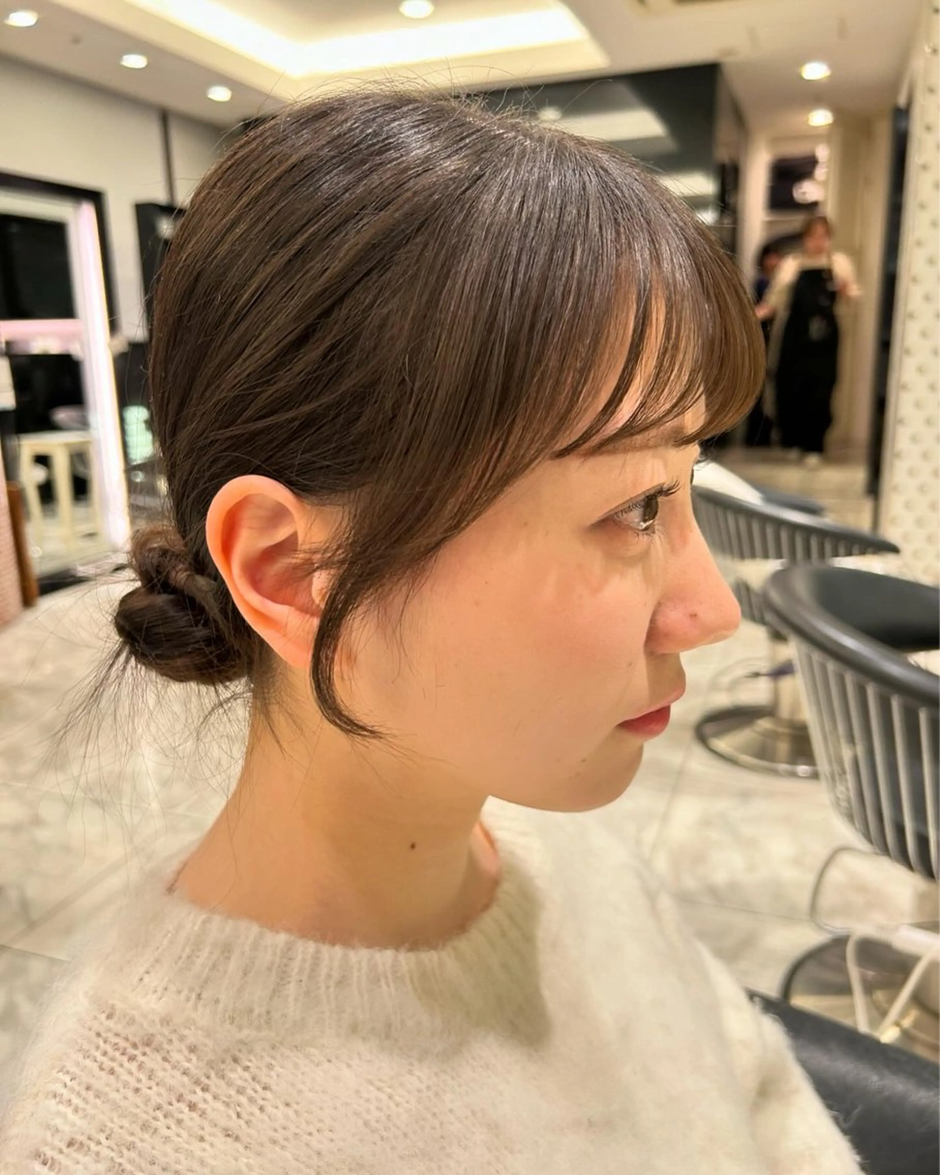 ミディアム パーマ カット パーマ トリートメント 垢抜けヘア 韓国ヘア銀座近下菜央のヘアスタイル