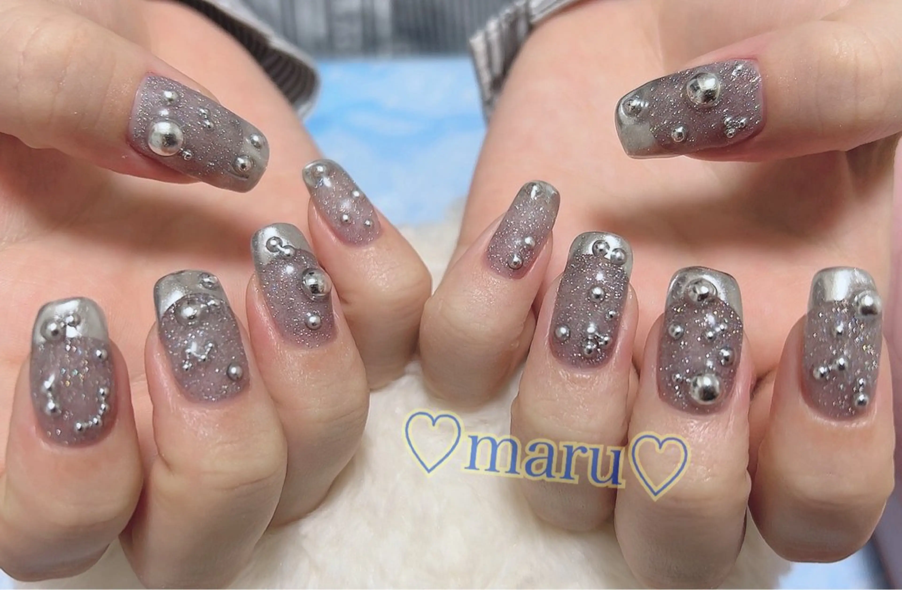 ネイル 持ち込み ハンドネイル フットネイル まるみ ♡のネイルデザイン