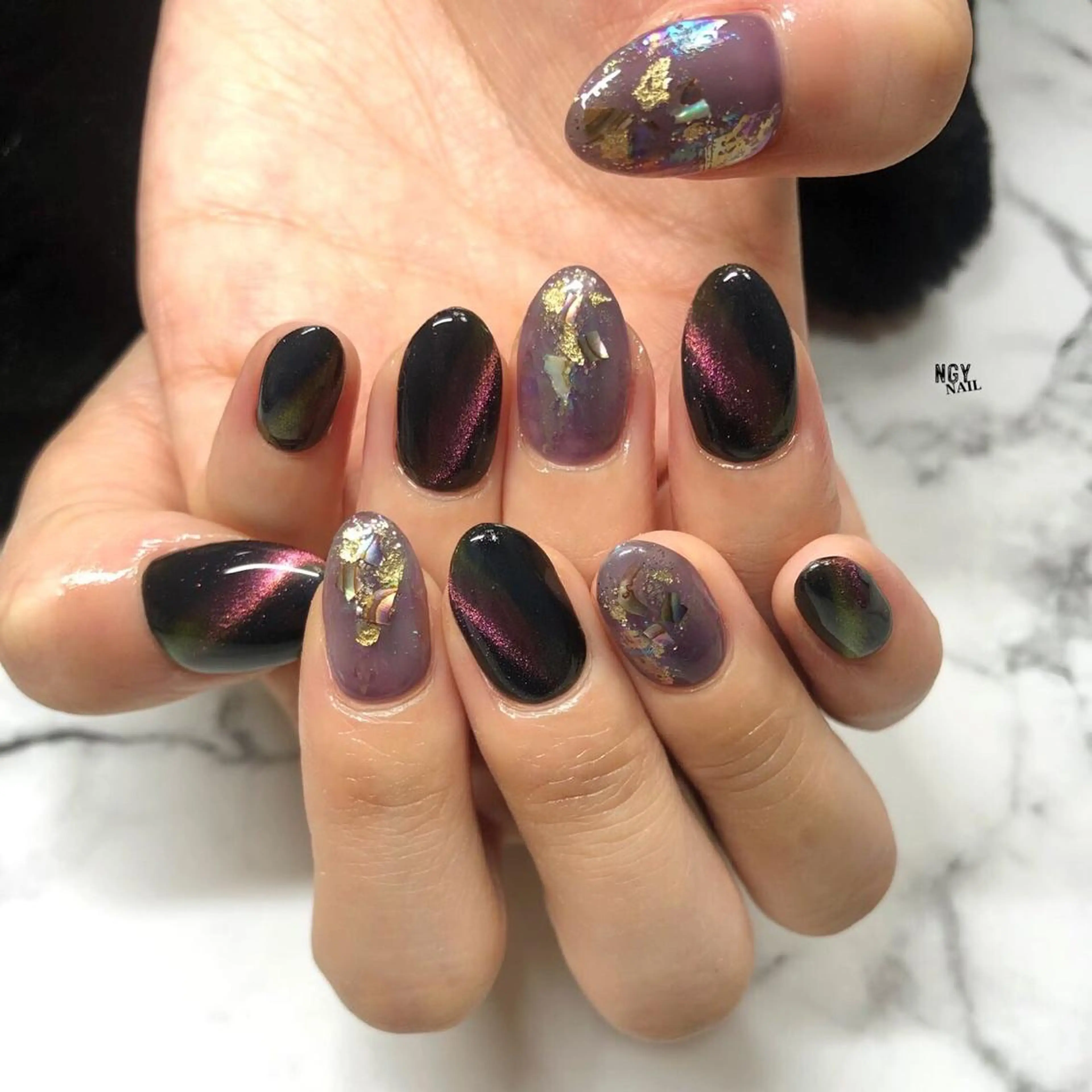 ネイル ジェルネイル マグネットネイル パラジェル ハンドネイル NAIL NOWのネイルデザイン