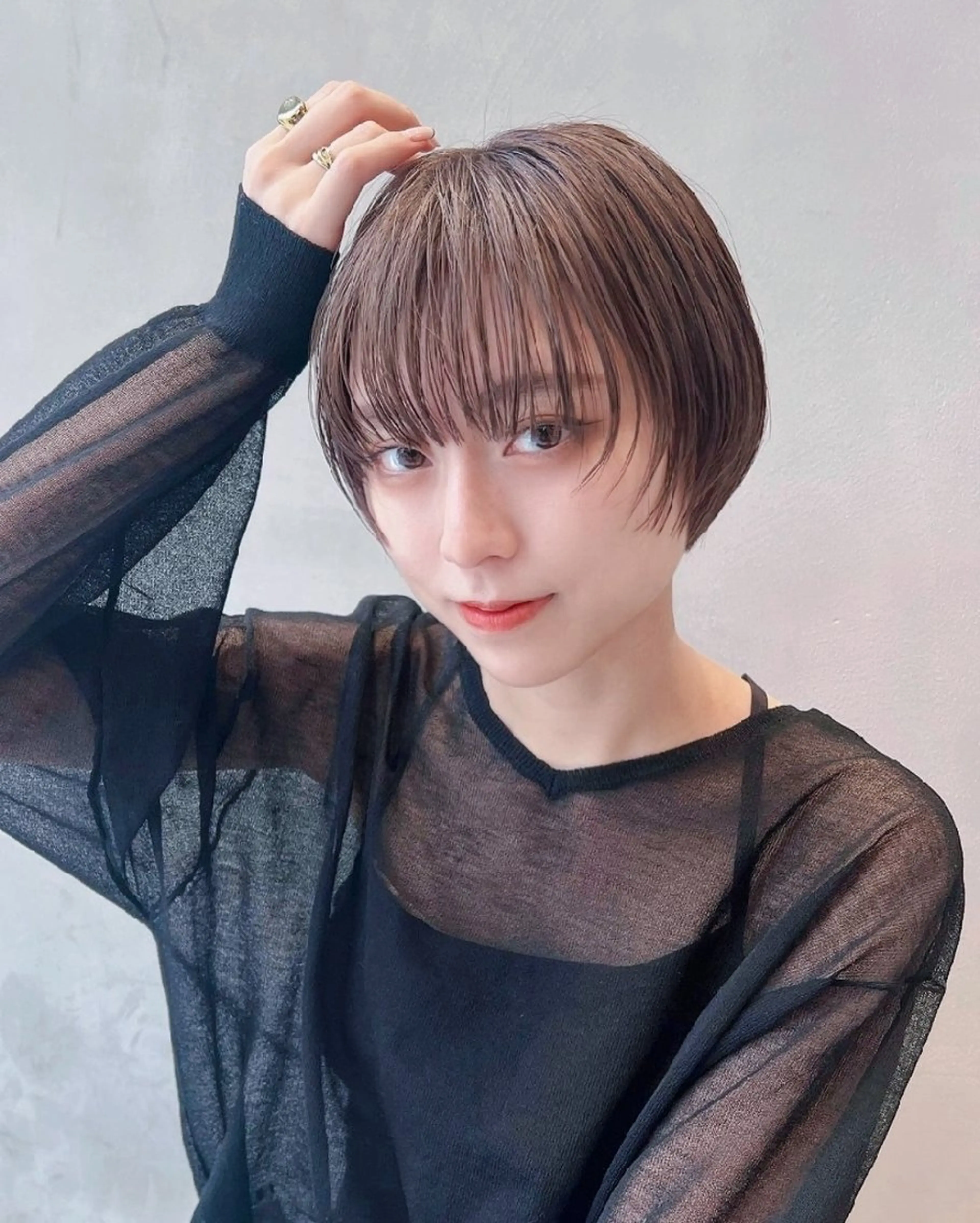 ショート 丸みショート シースルーバング ショートヘア 宇都宮美容師🐕 永山昂のヘアスタイル