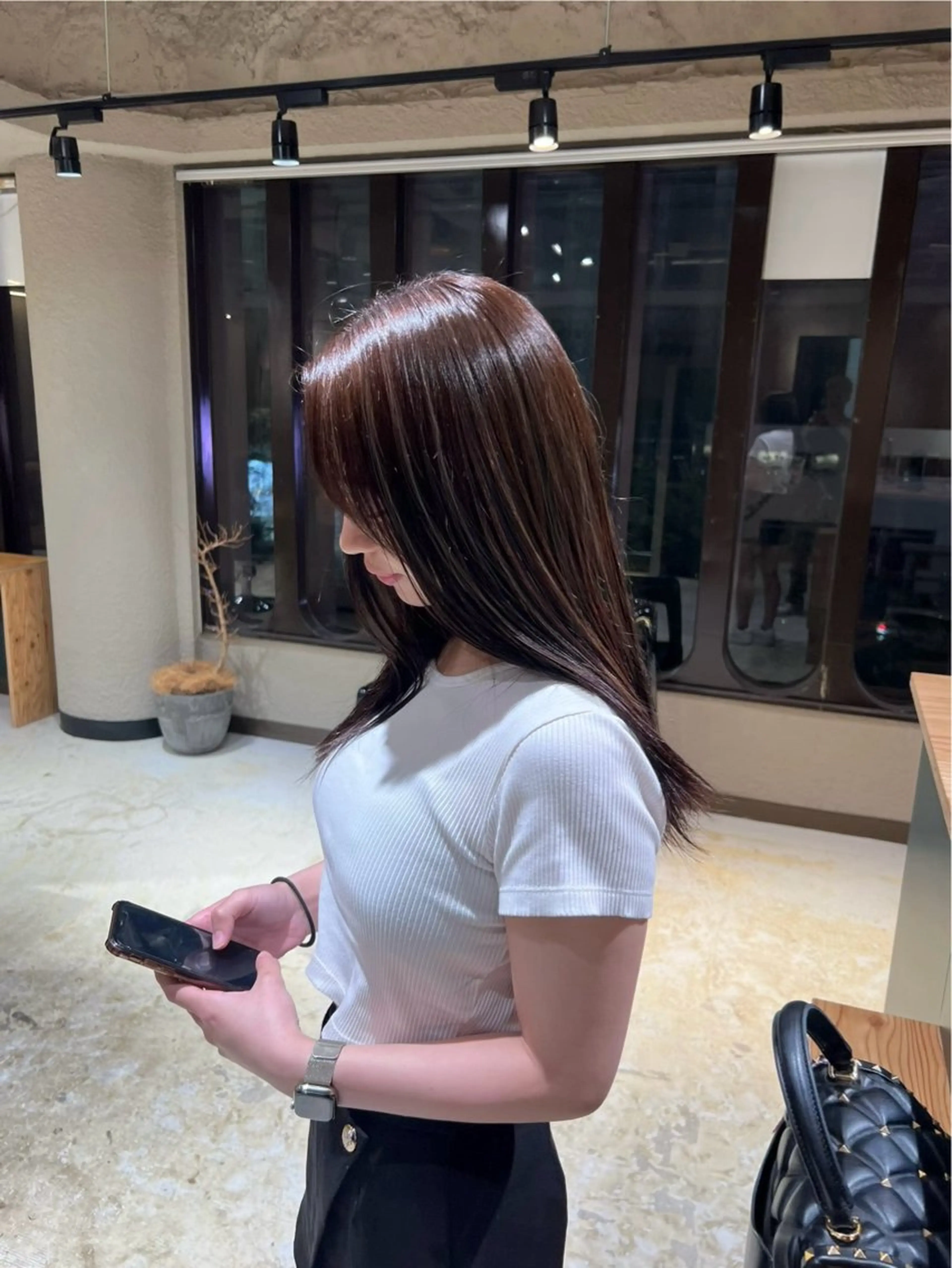 セミロング カラー 💖難波レイヤー カット💖ツバサのヘアスタイル