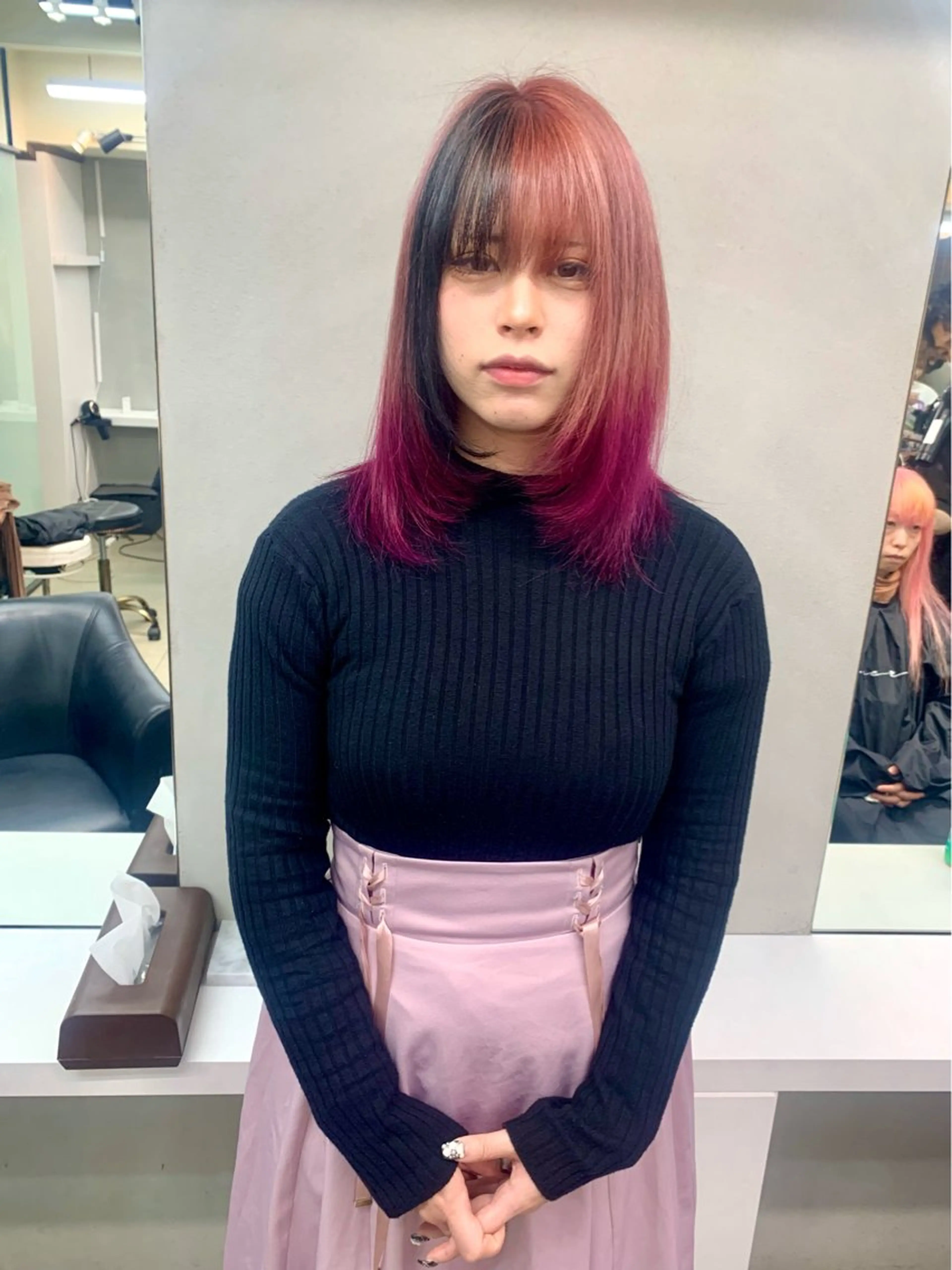 ミディアム カラー ヘアアレンジ ヘアカラー トリートメント 個性爆弾💣 ダブルカラー/ゆかのヘアスタイル