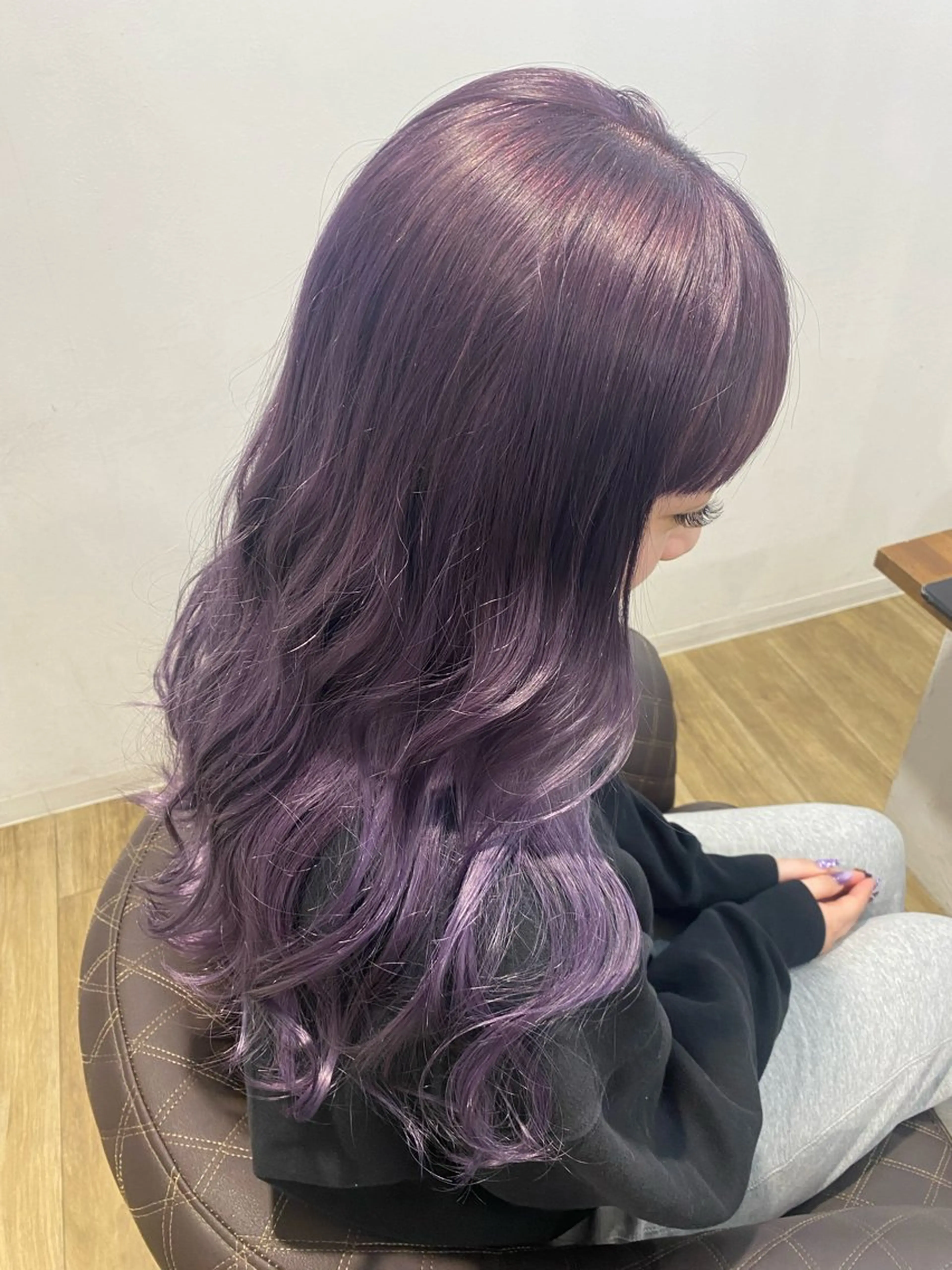 ロング カラー パープルカラー CIEN lime所属・松下 育未のヘアスタイル