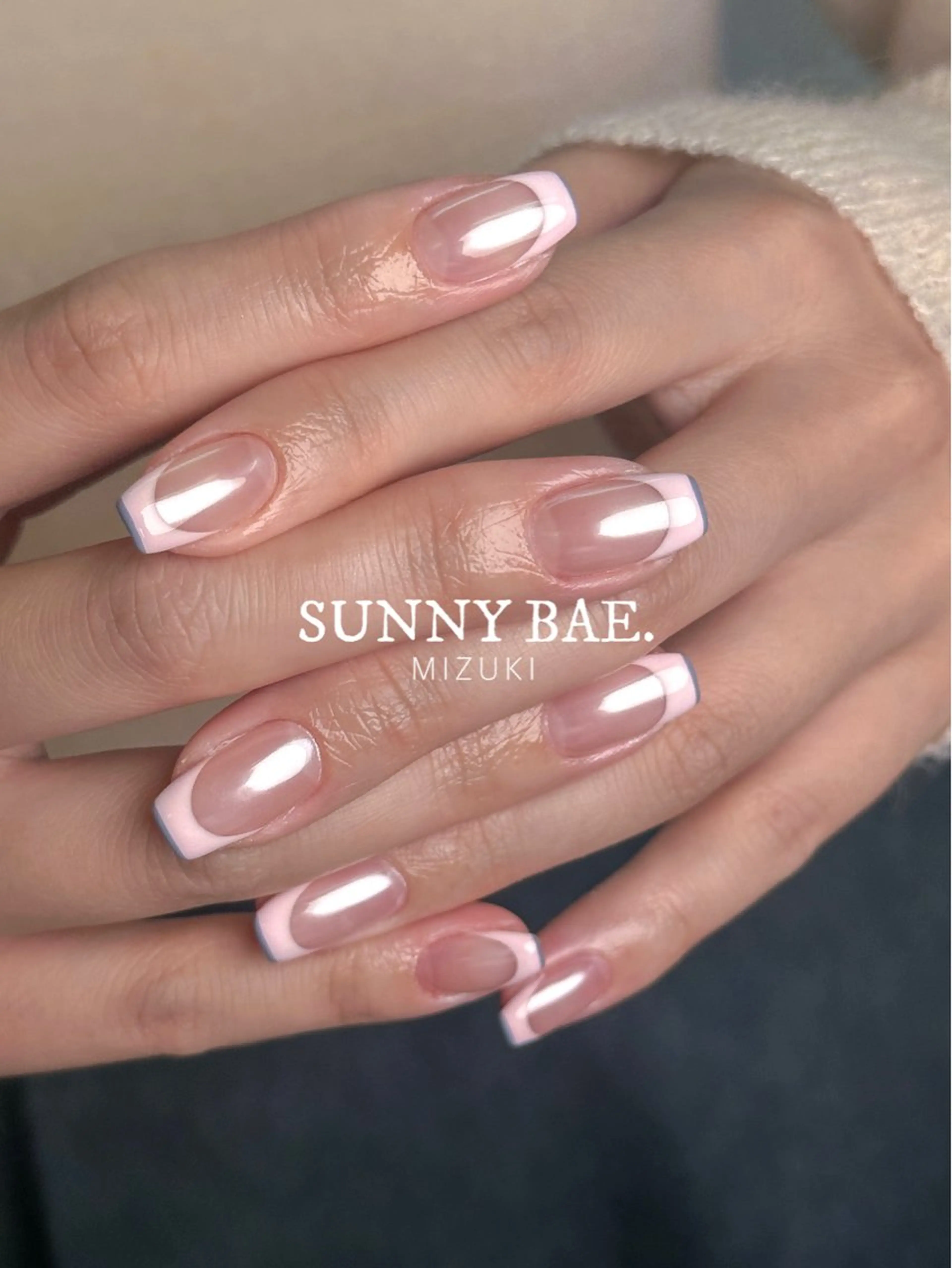 ネイル オーロラネイル フレンチネイル ピンク 春ネイル ハンドネイル SUNNY BAE. 🌼MIZUKIのネイルデザイン